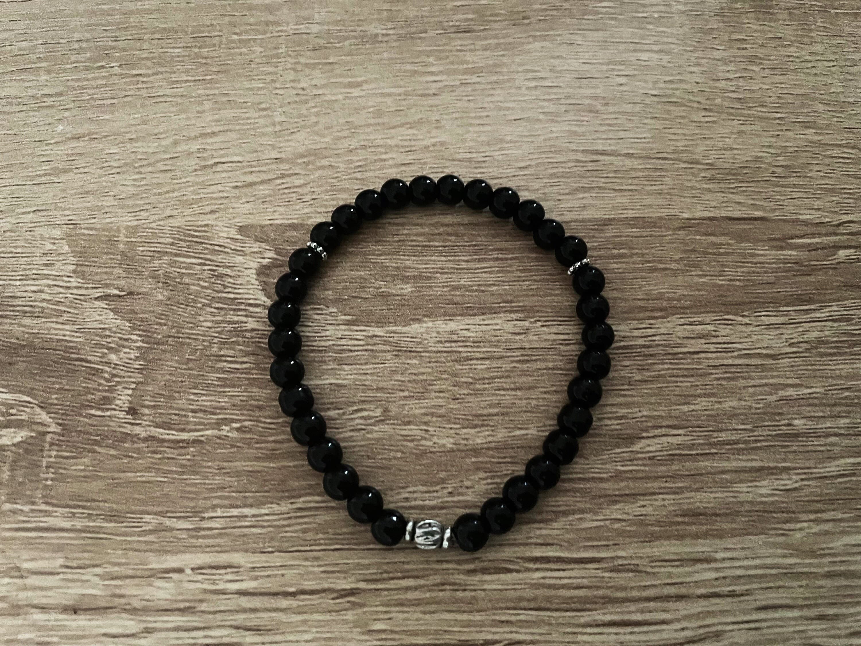 Black Glass Bead Tasbih Bracelet (33 Beads) - image 4