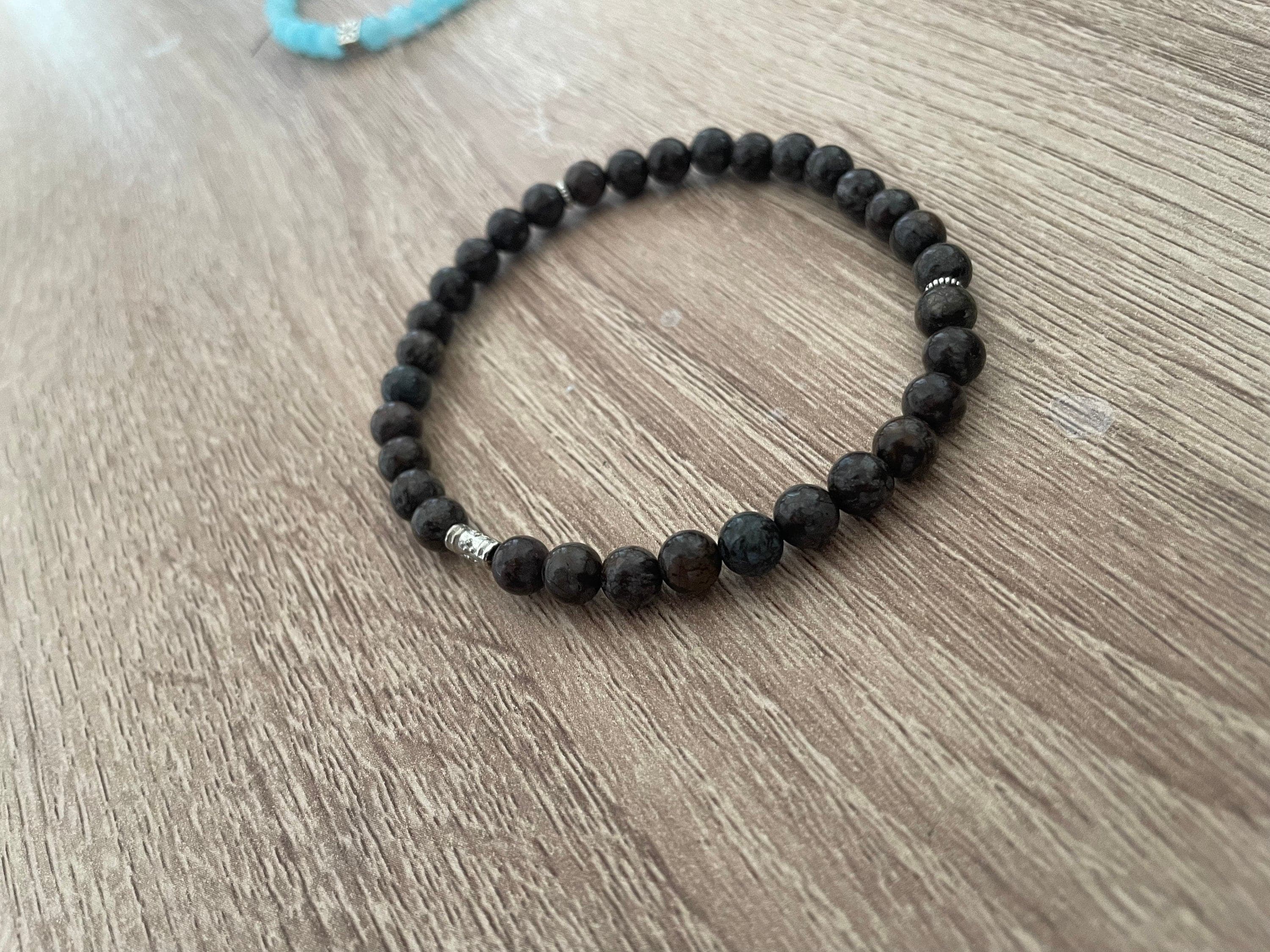 Coffee Snowflake Obsidian Tasbih Bracelet (33 Beads) - image 5