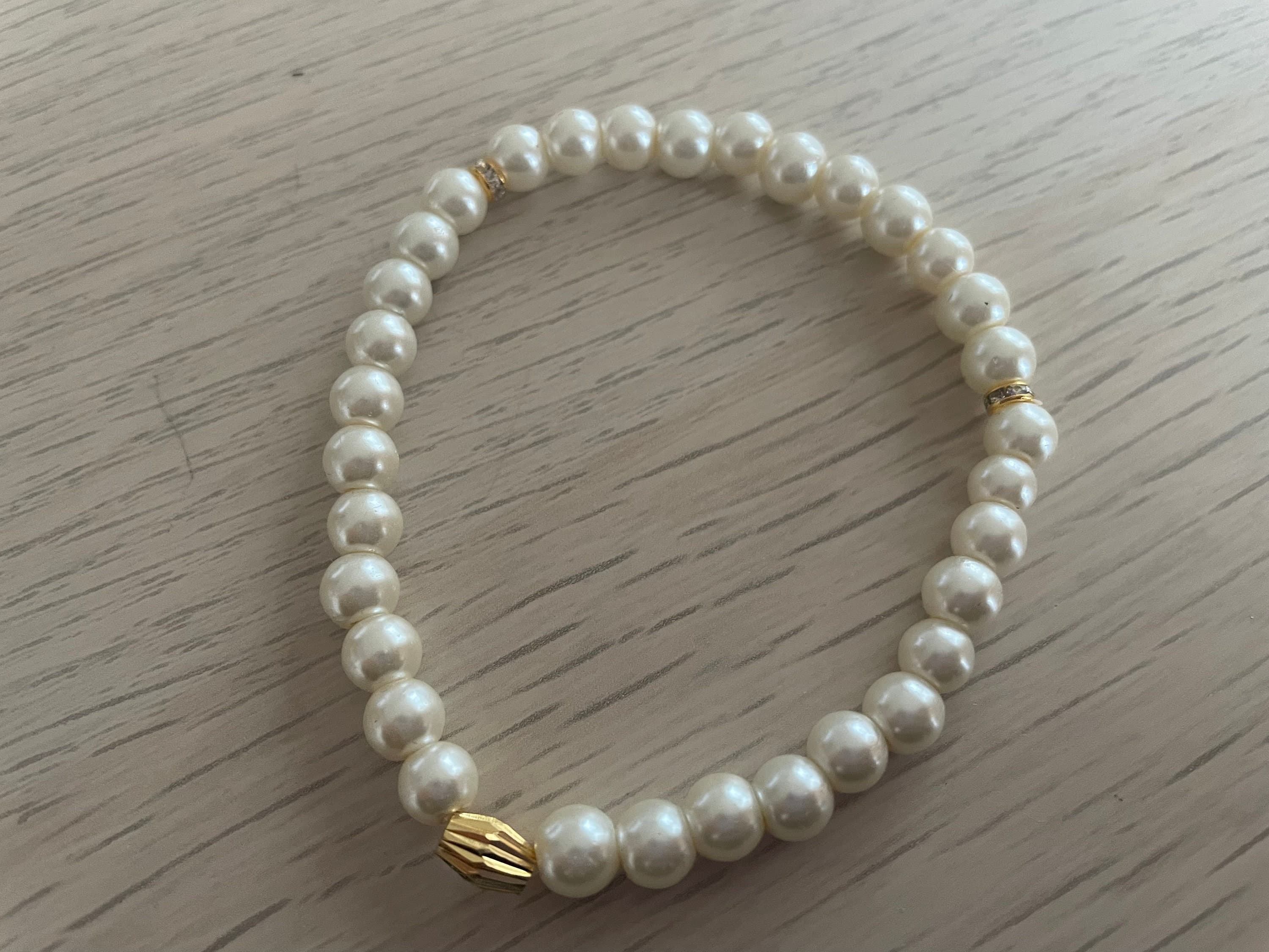 Ivory White Glass Bead Tasbih Bracelet (33 beads) - image 4