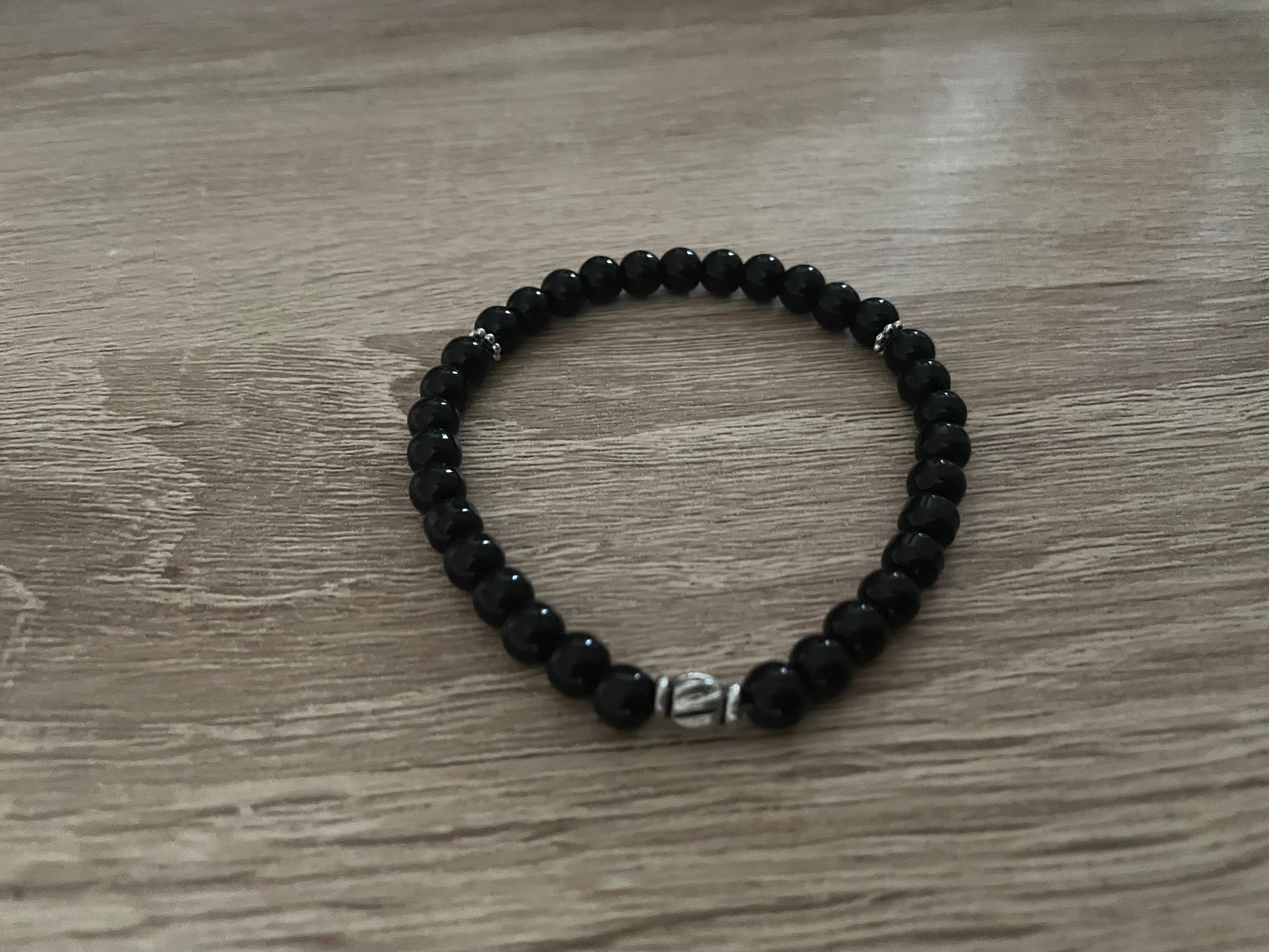 Black Glass Bead Tasbih Bracelet (33 Beads) - image 5