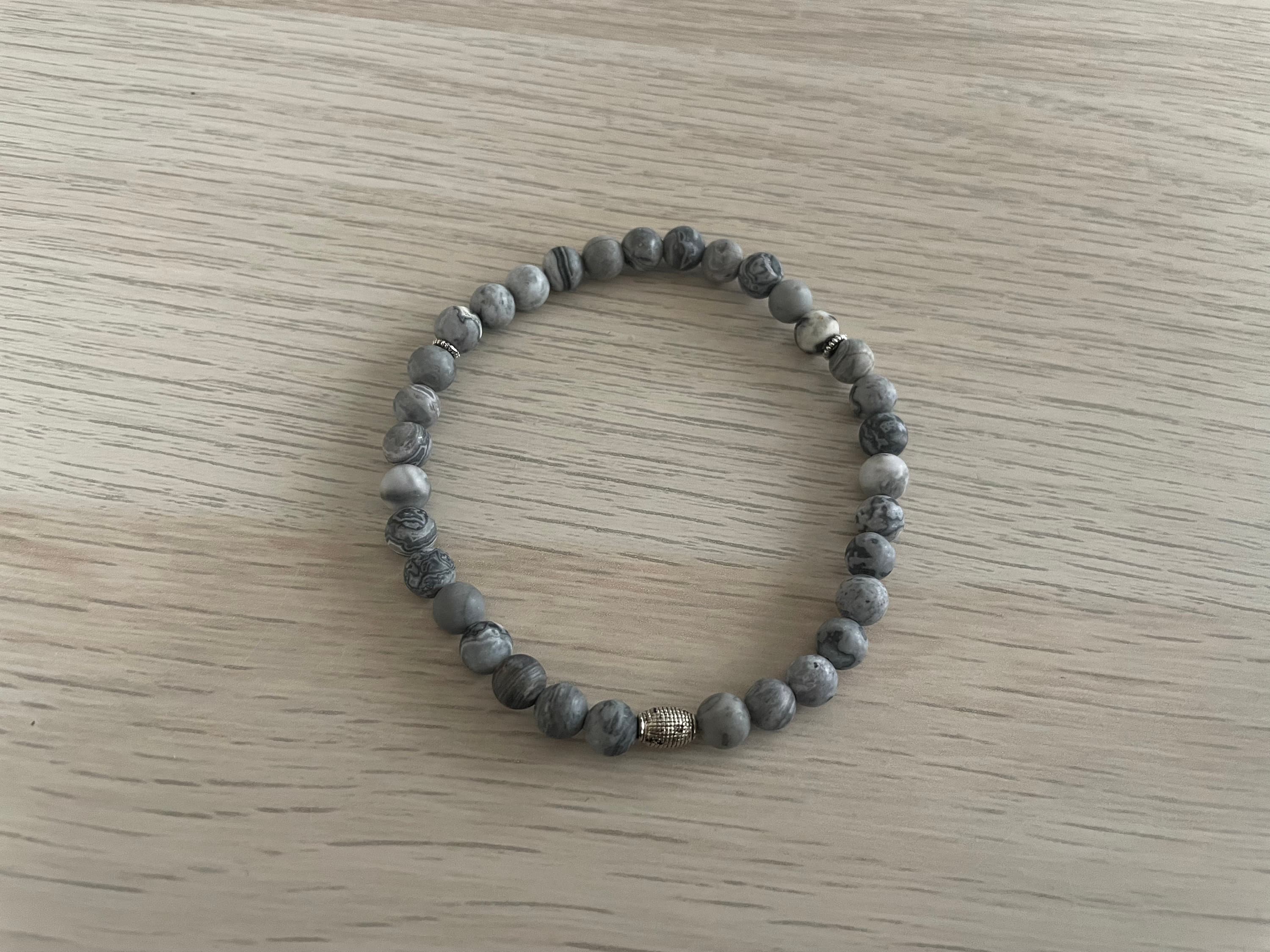 Matte Map Stone Picasso Jasper Tasbih Bracelet (33 Beads) - image 5