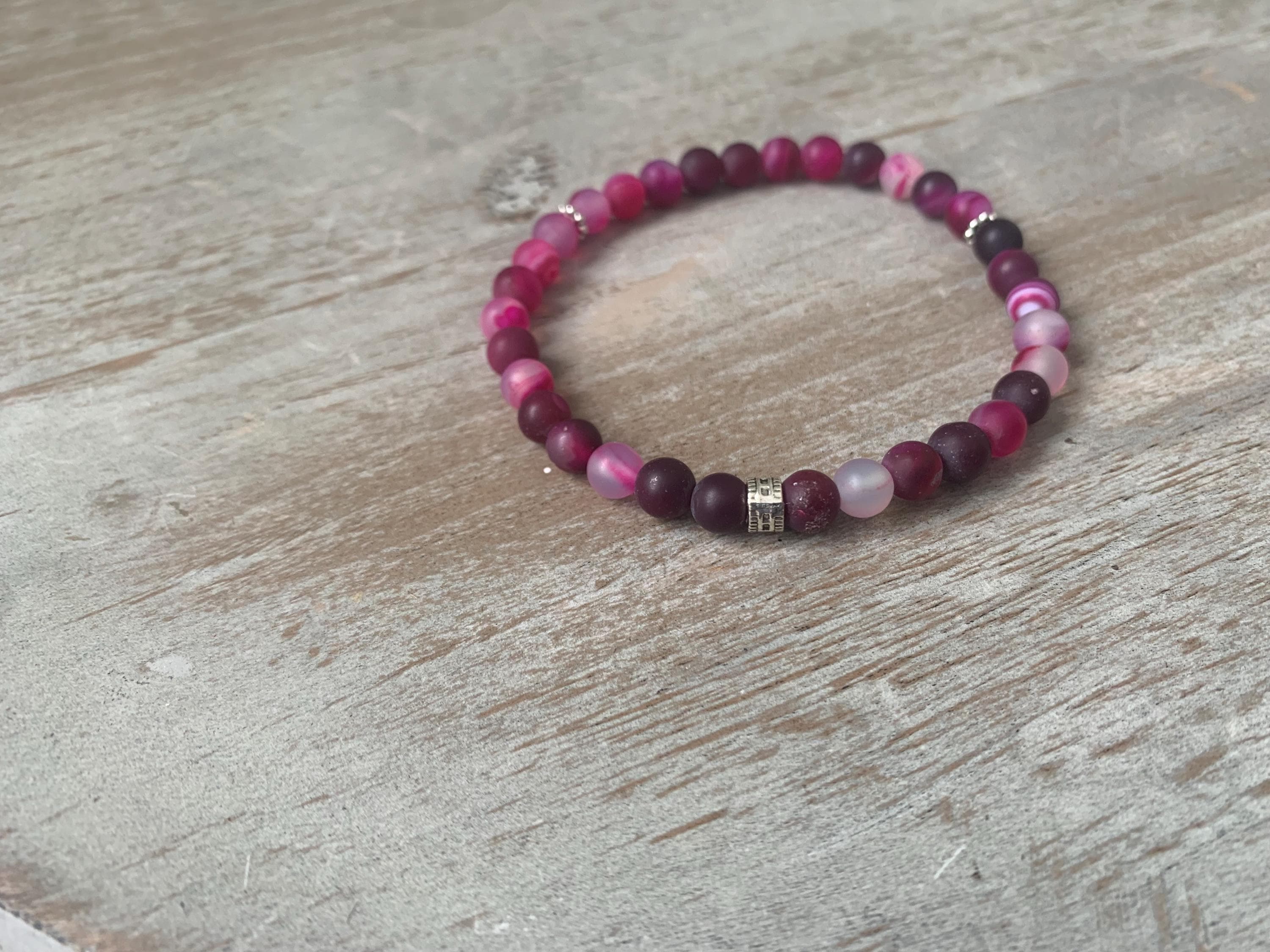 Pink Agate Tasbih Bracelet (33 beads) - image 3