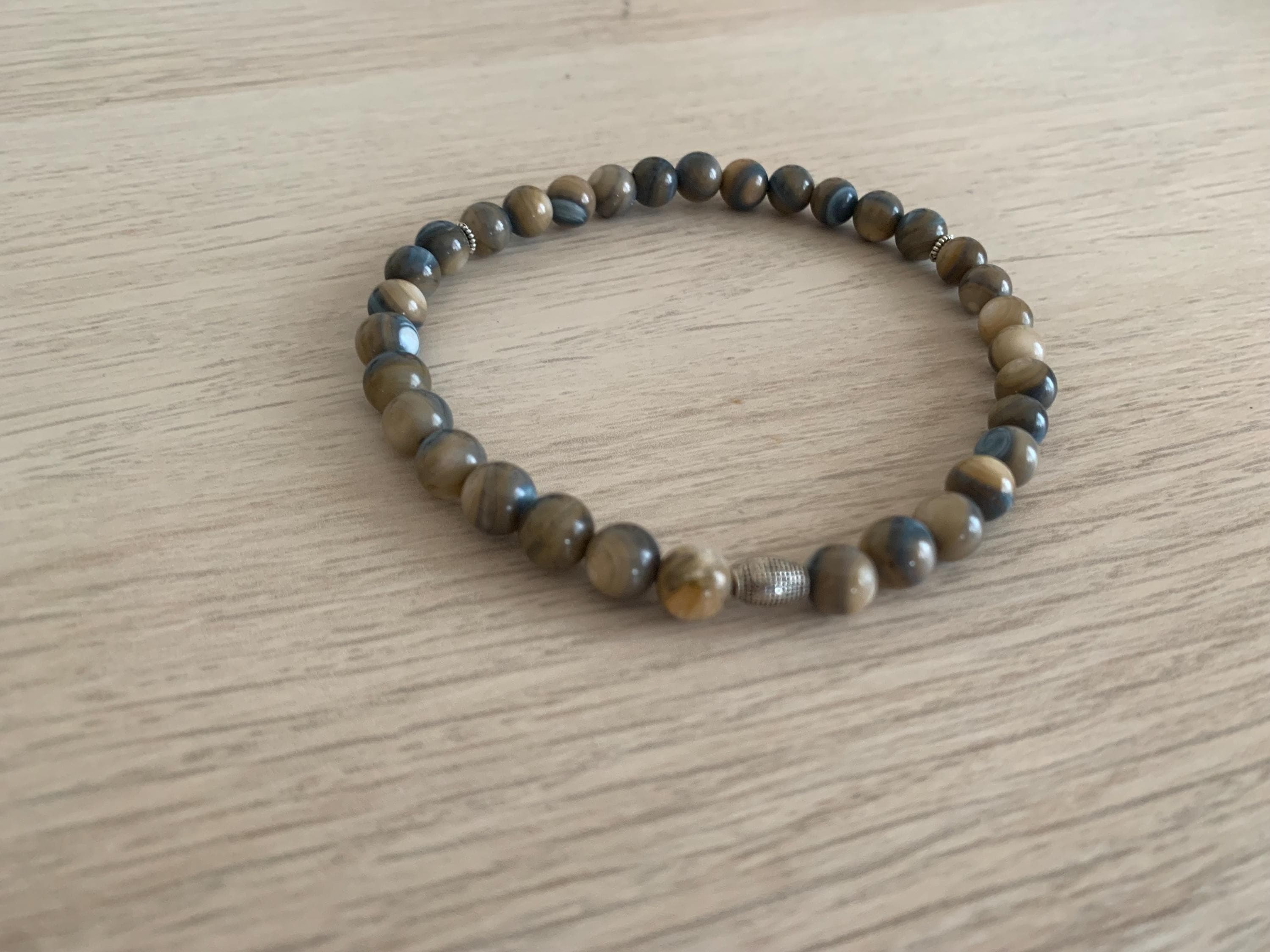 Tan and Blue Shell  Pocket Tasbih  (33 beads) - image 5