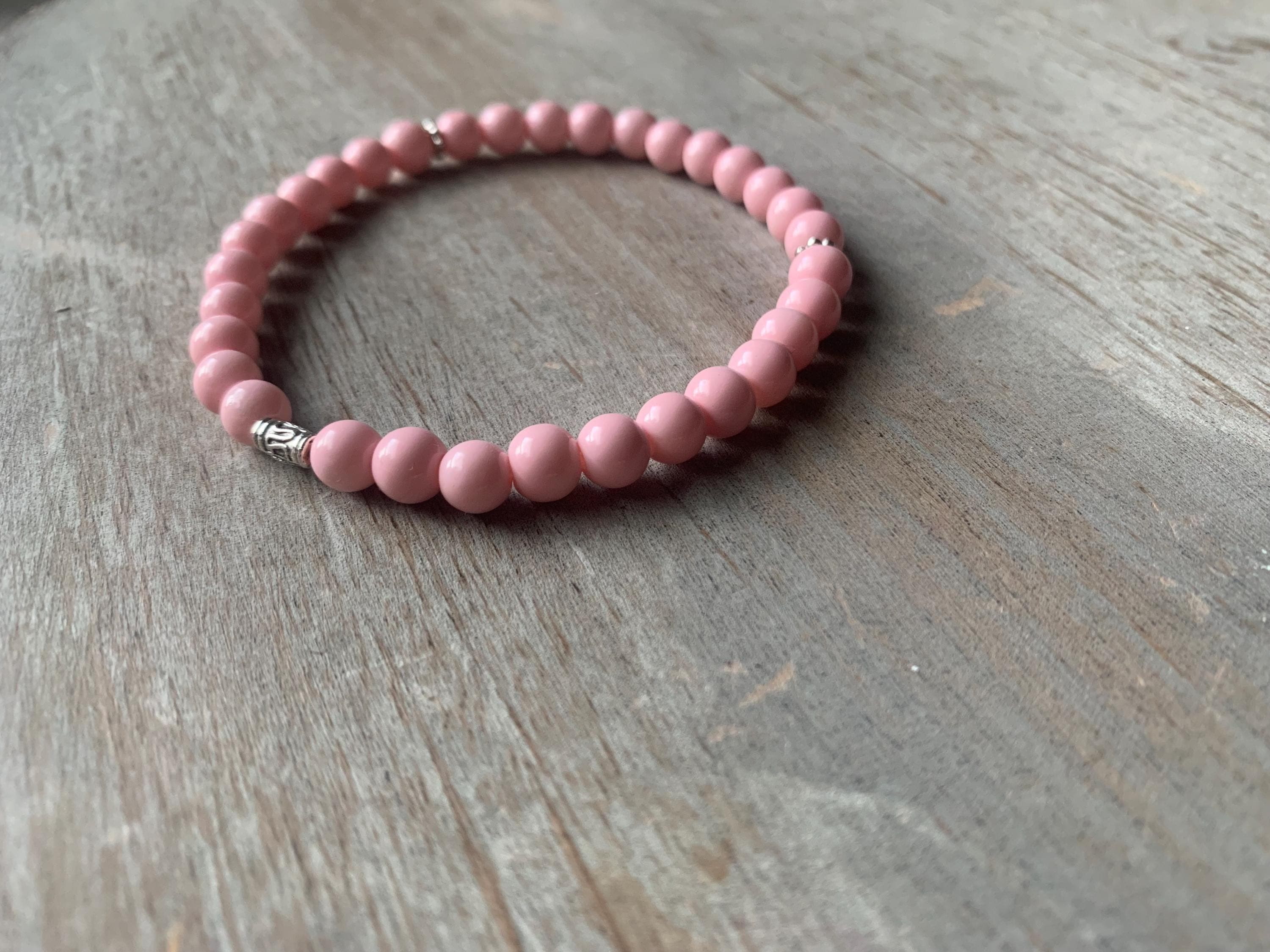 Light Pink Glass Bead Tasbih Bracelet (33 Beads) - image 5