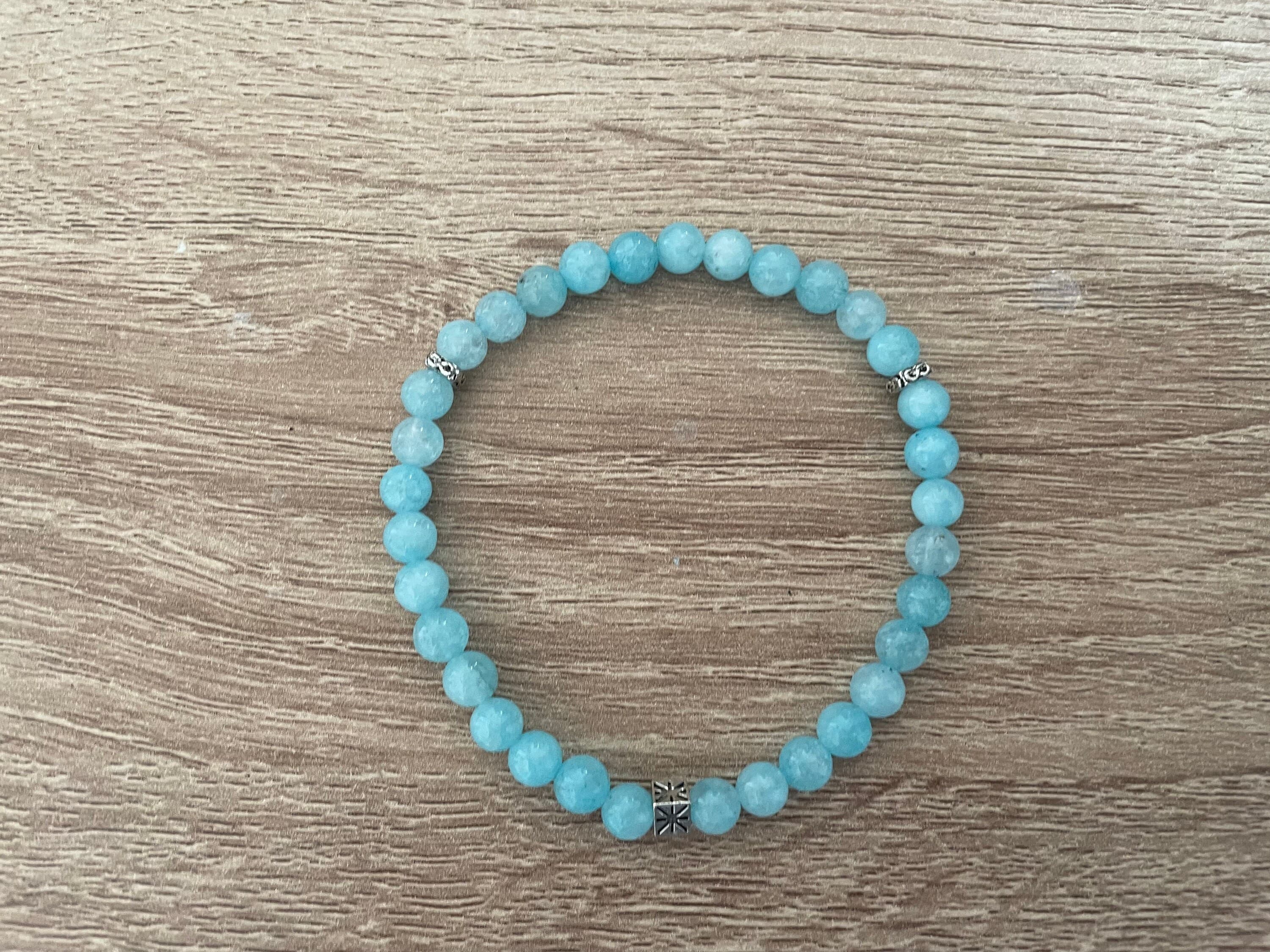 Light Blue Dyed Jade Tasbih Bracelet (33 beads) - image 4