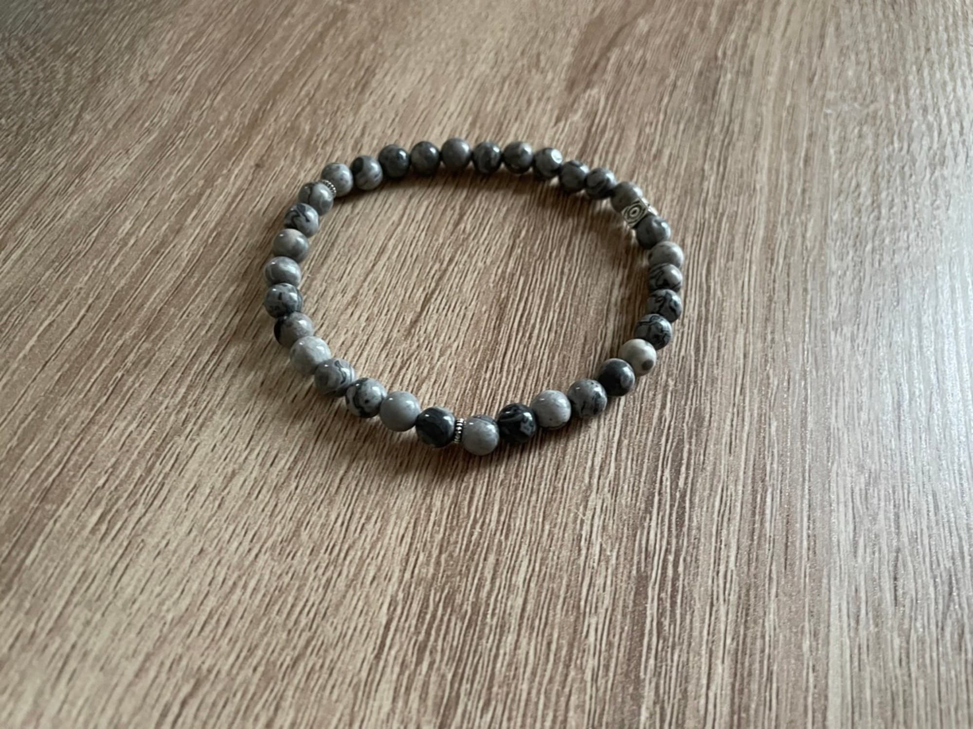 Map Stone Picasso Jasper Tasbih Bracelet (33 beads) - image 5