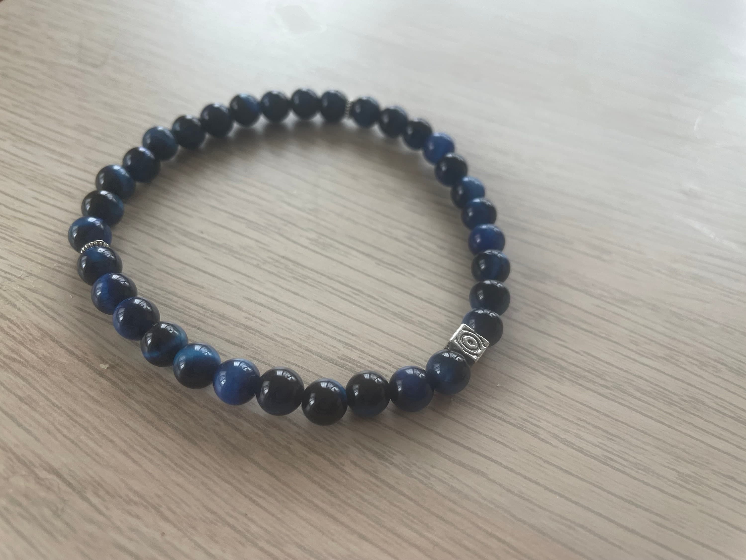 Dark Blue Tiger's Eye Tasbih Bracelet (33 Beads)