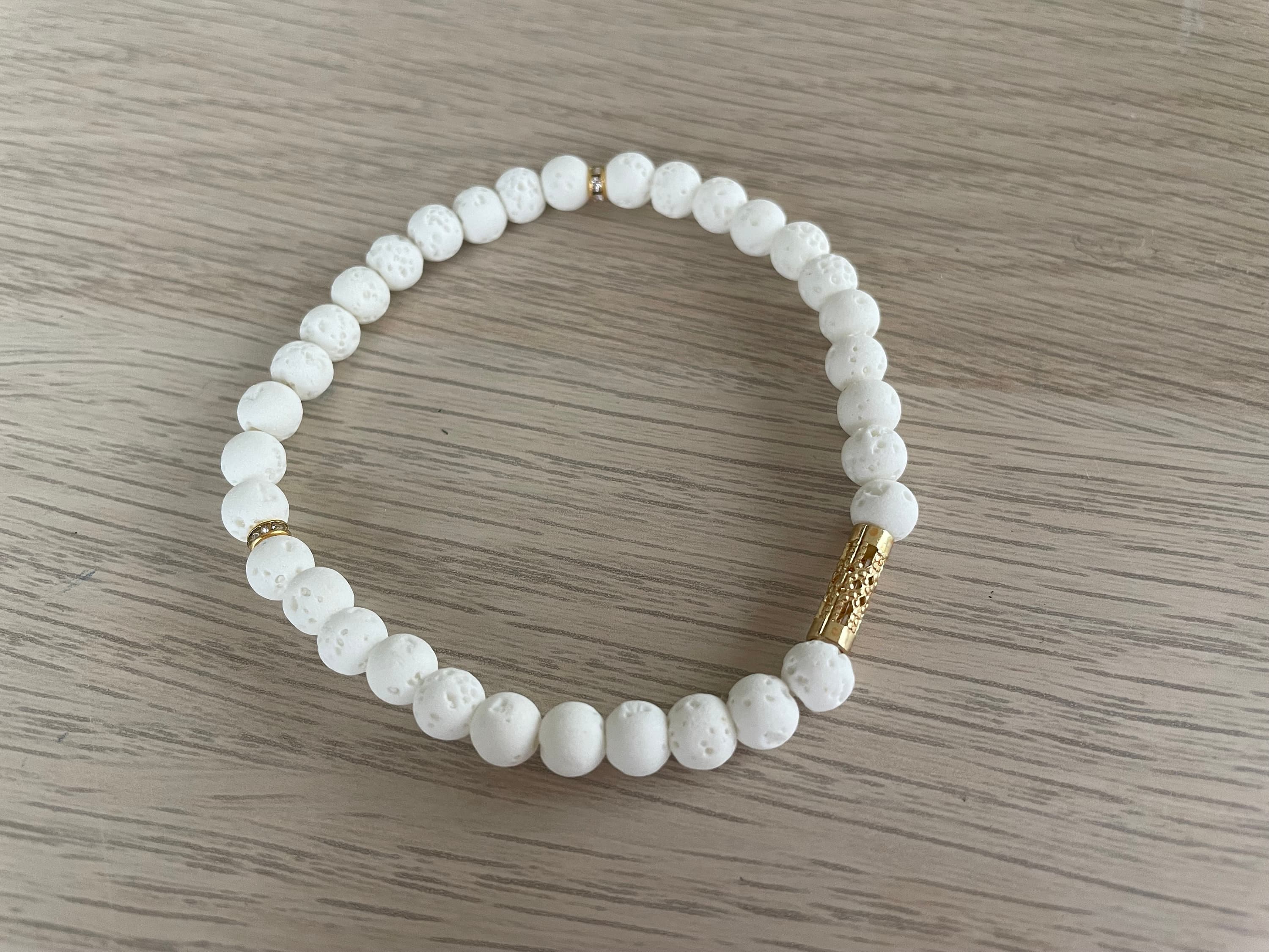 White Lava Stone Tasbih Bracelet (33 Beads) - image 5