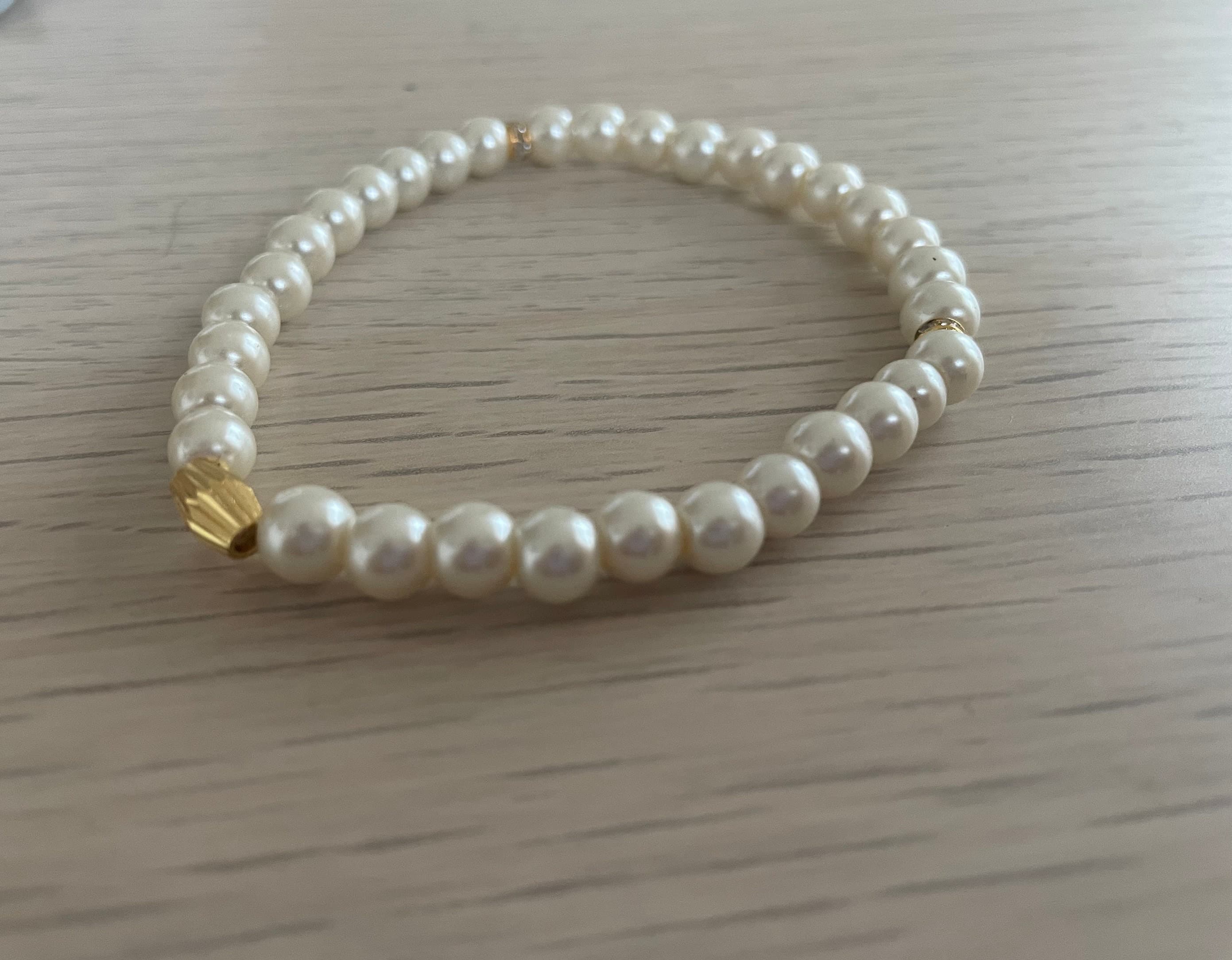 Ivory White Glass Bead Tasbih Bracelet (33 beads) - image 3