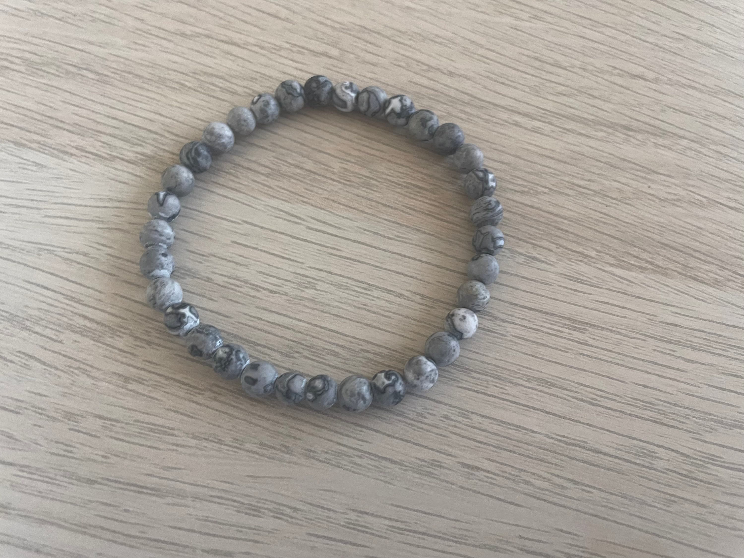 Map Stone Picasso Jasper Bracelet (33 beads) - image 4