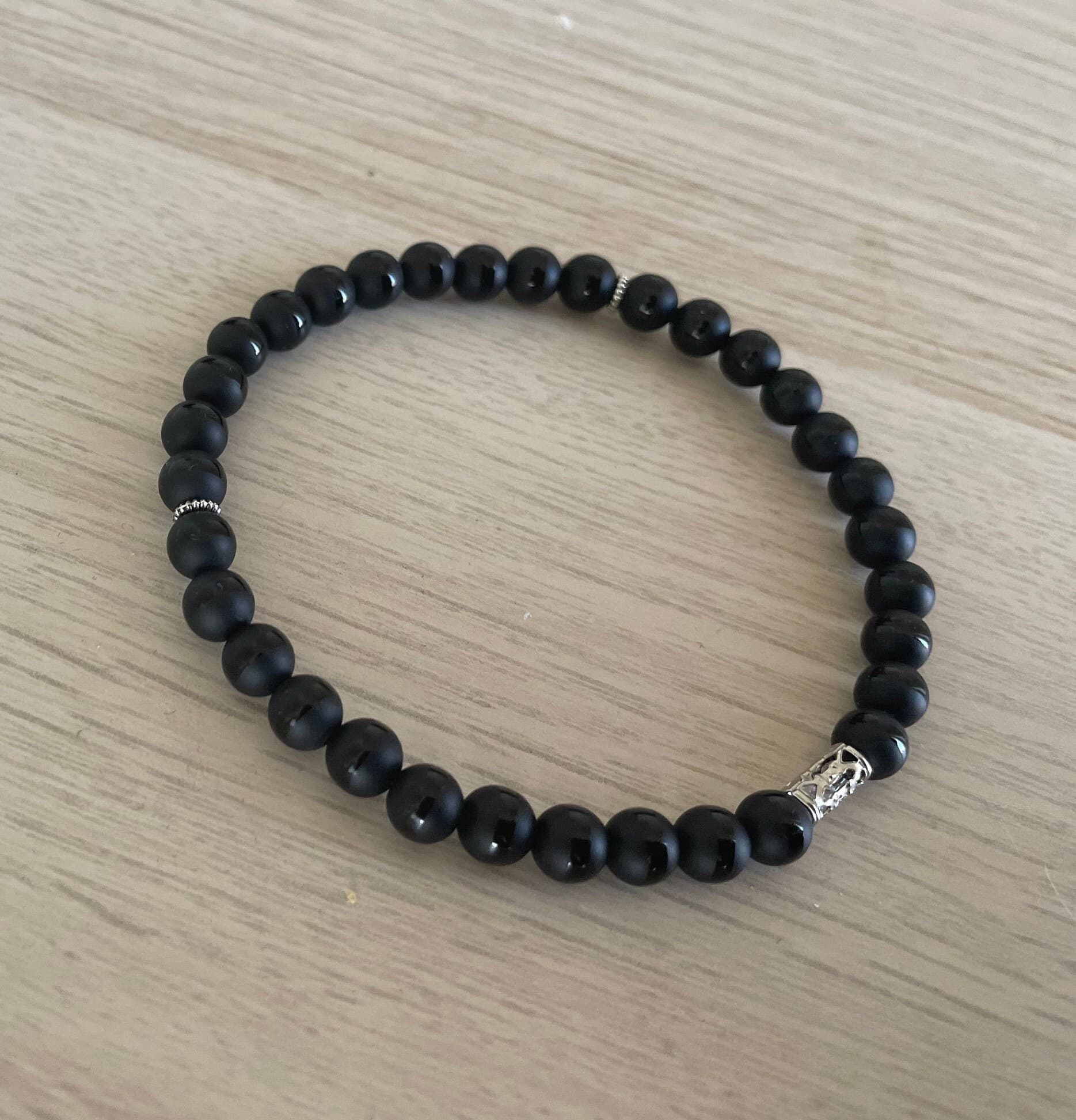 Black Striped Onyx Tasbih Bracelet (33 beads) - image 4
