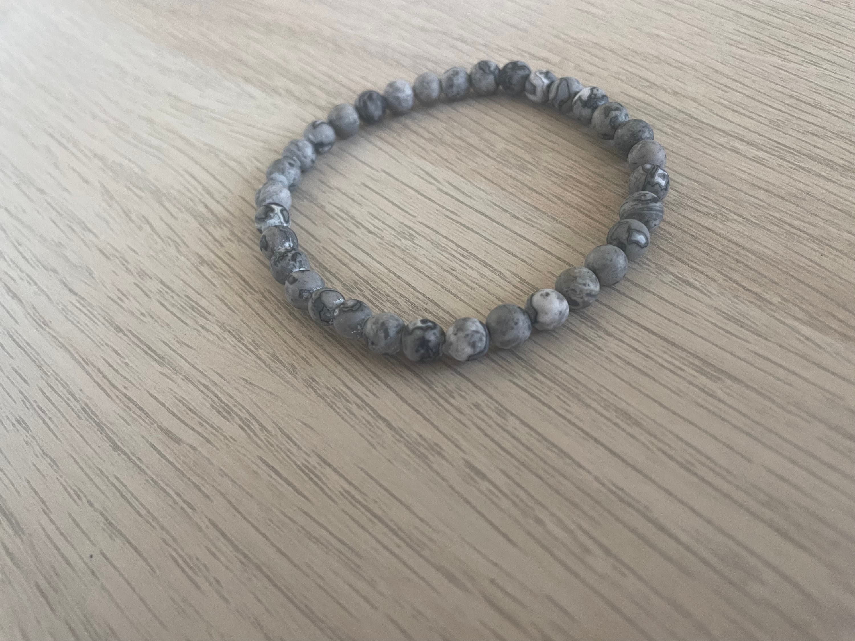 Map Stone Picasso Jasper Bracelet (33 beads)