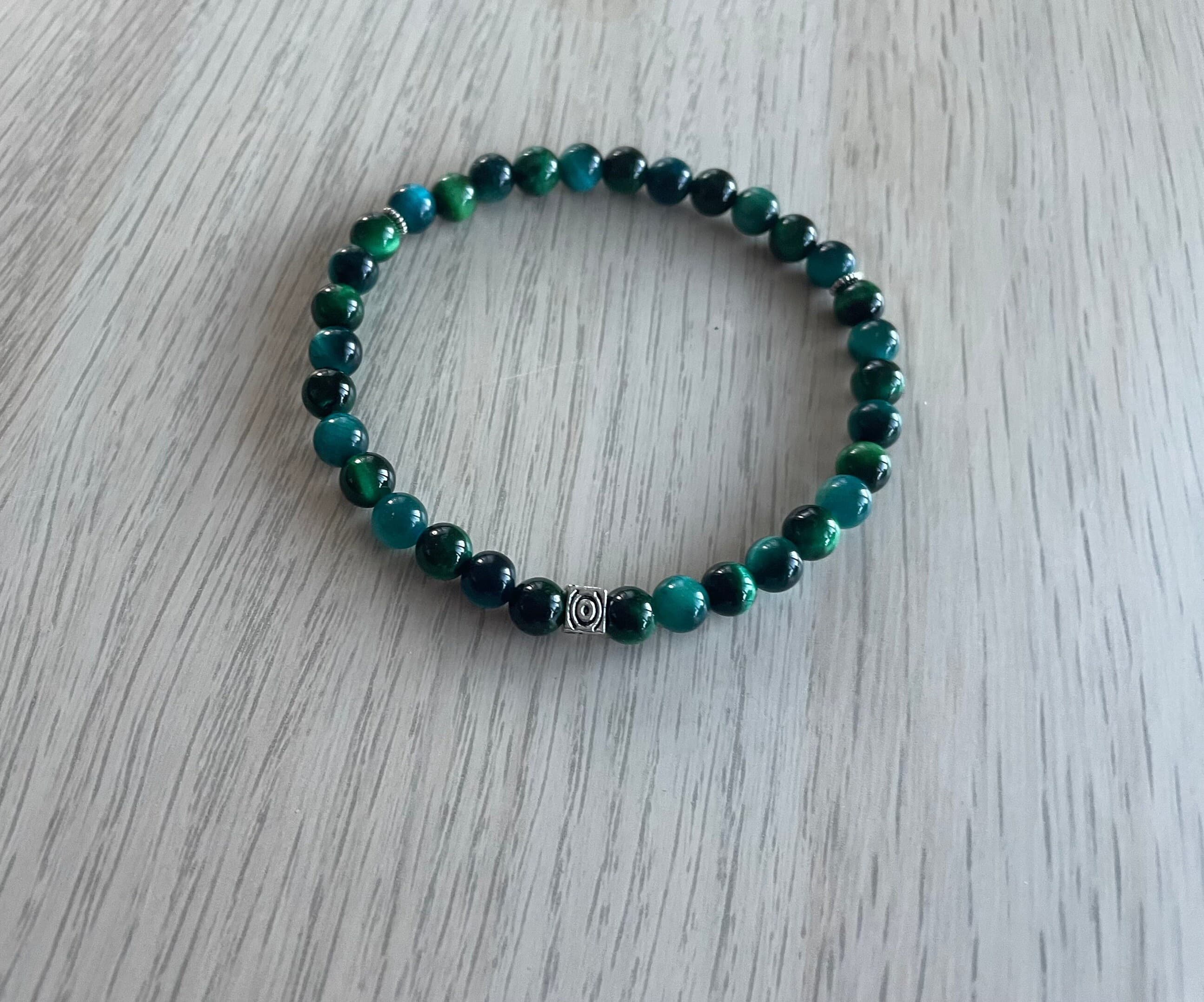 Blue and Green Tiger's Eye Tasbih Bracelet (33 beads) - image 4