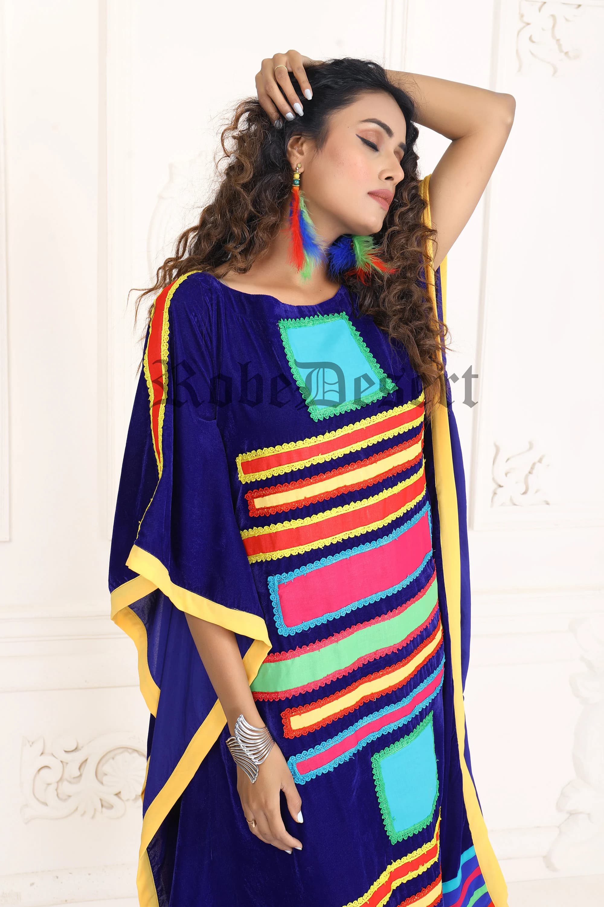 Designer Multicolor Caftan: Women's Maxi Beachwear Cover-Up - image 5