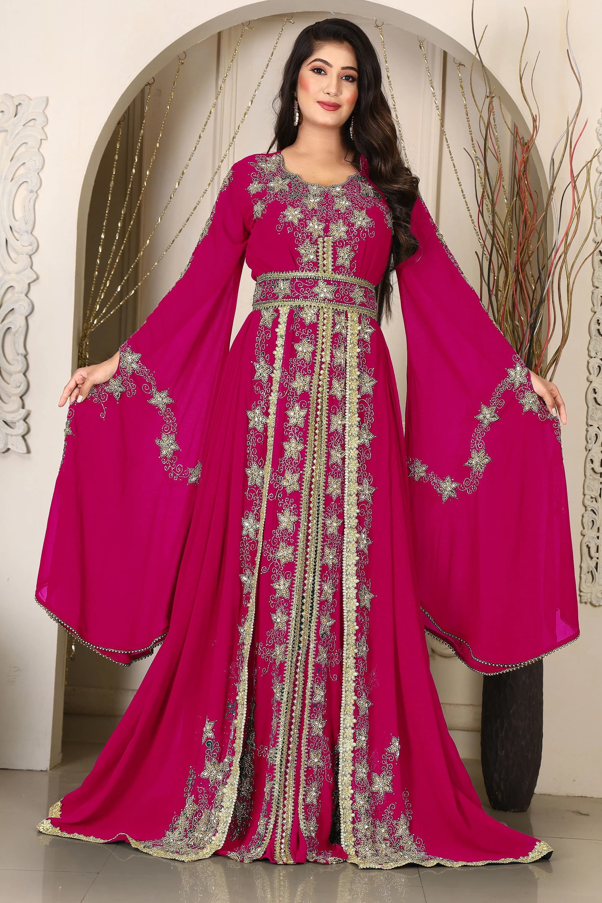 Wedding Hand Beaded Moroccan Kaftan: Dubai Wedding Takchita Gown - image 5