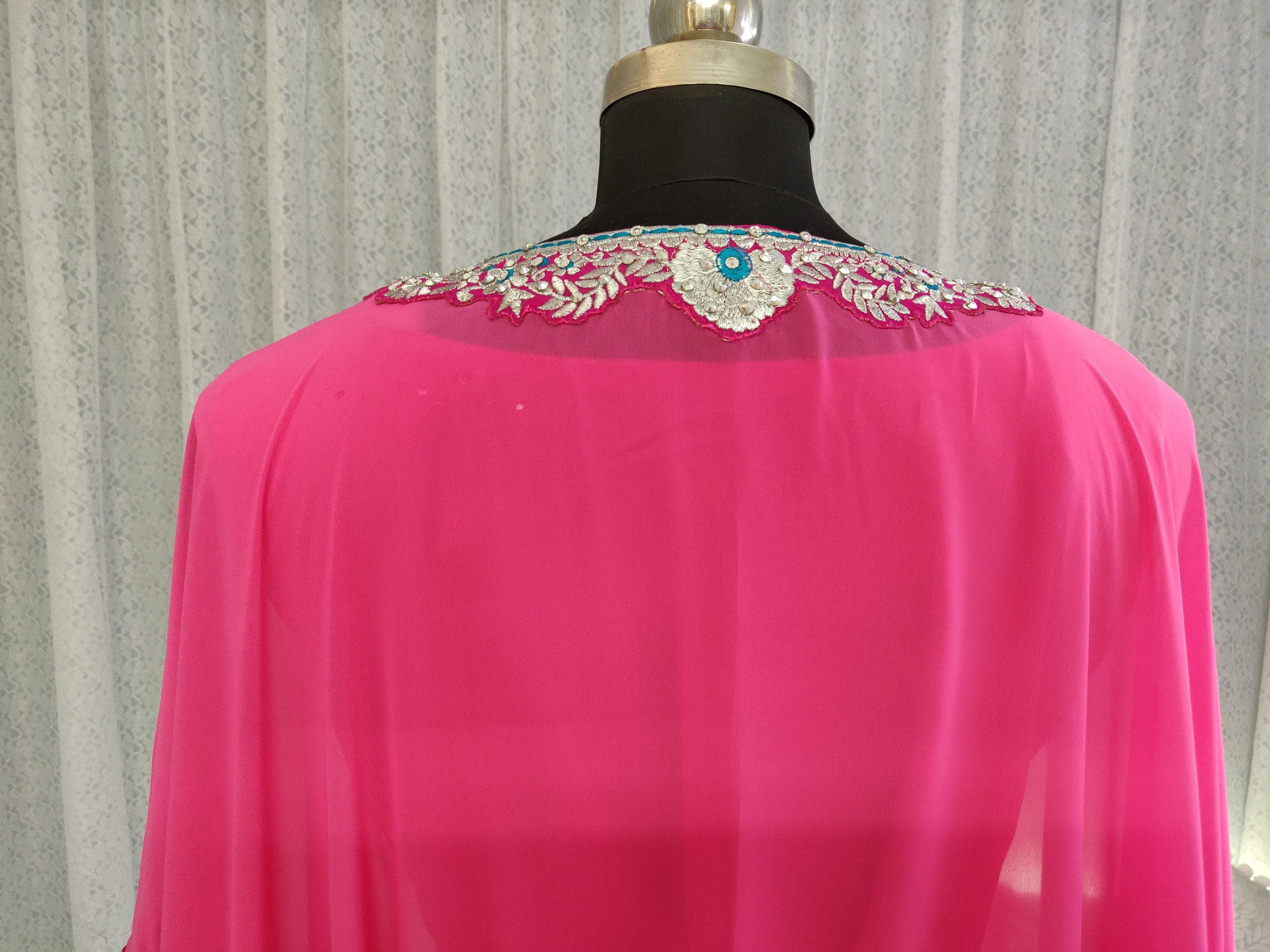 Light Pink Designer Embroidery kaftan, Dubai Maxi Abaya Gown, Islamic Takchita long Gown Dress - image 5