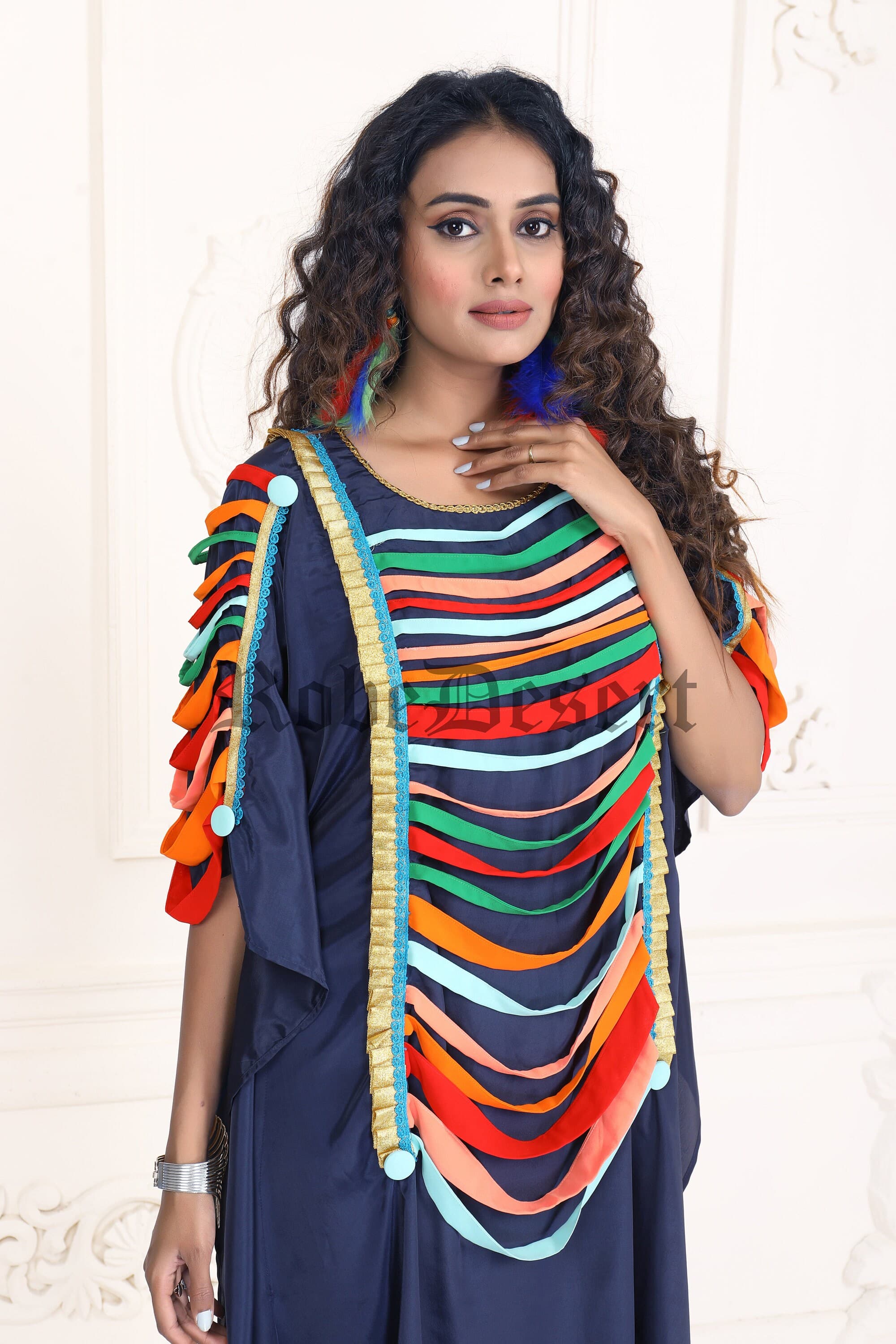 Designer Multicolor Maxi Caftan: Women's Beachwear Cover-Up - image 4