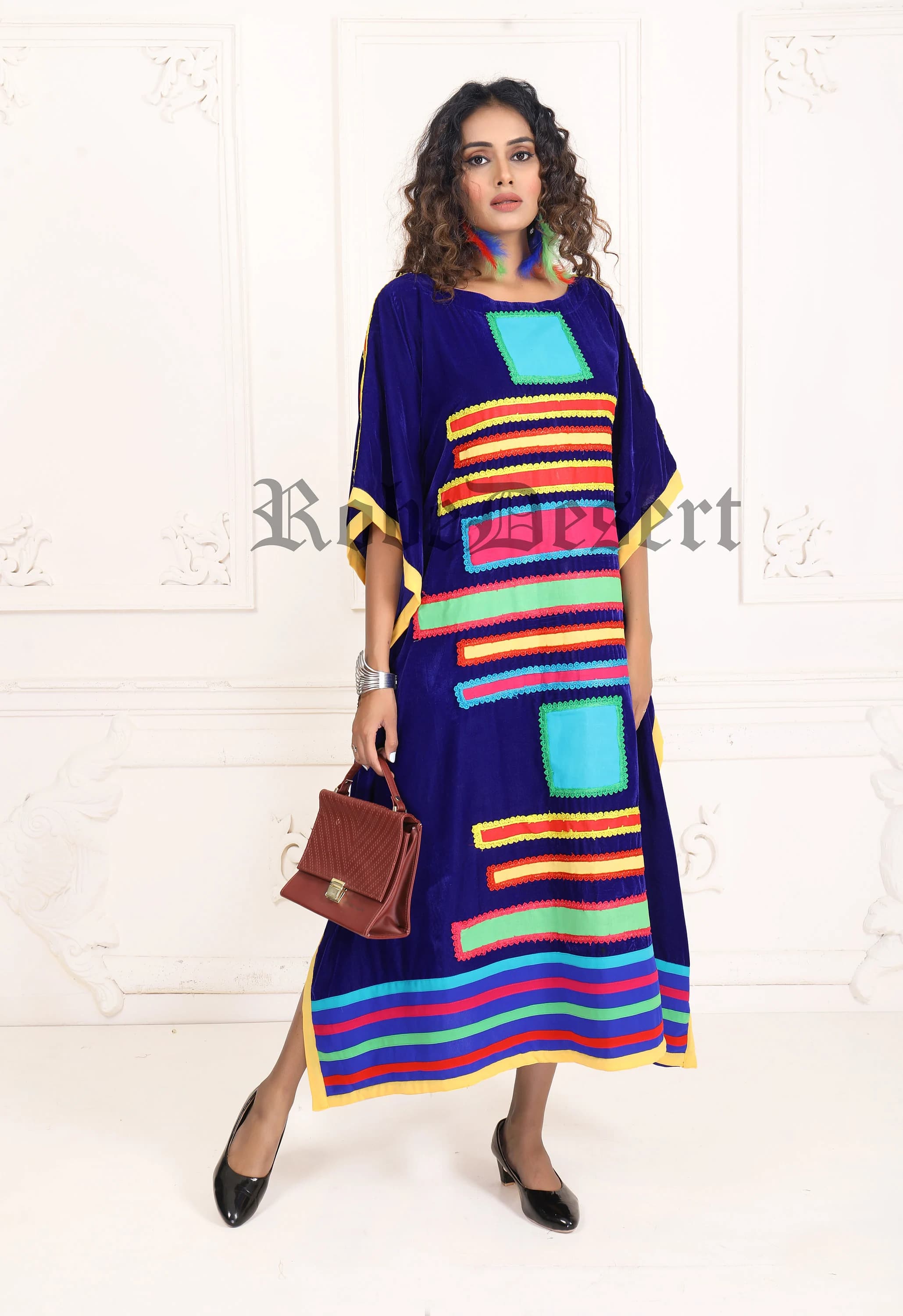 Designer Multicolor Caftan: Women's Maxi Beachwear Cover-Up - image 3