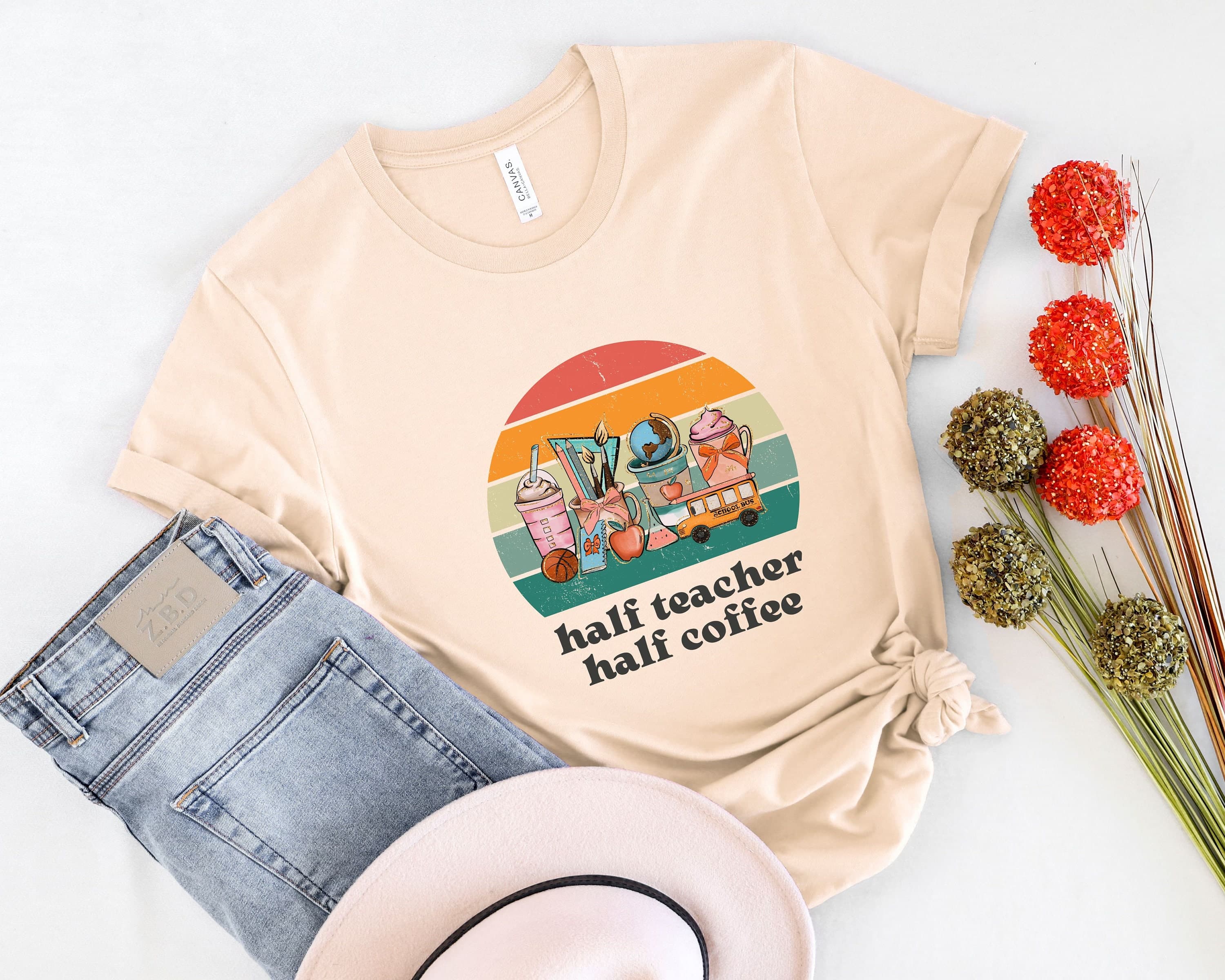 Retro Teacher Coffee T-Shirt: Funny Teacher Appreciation Gift - image 4