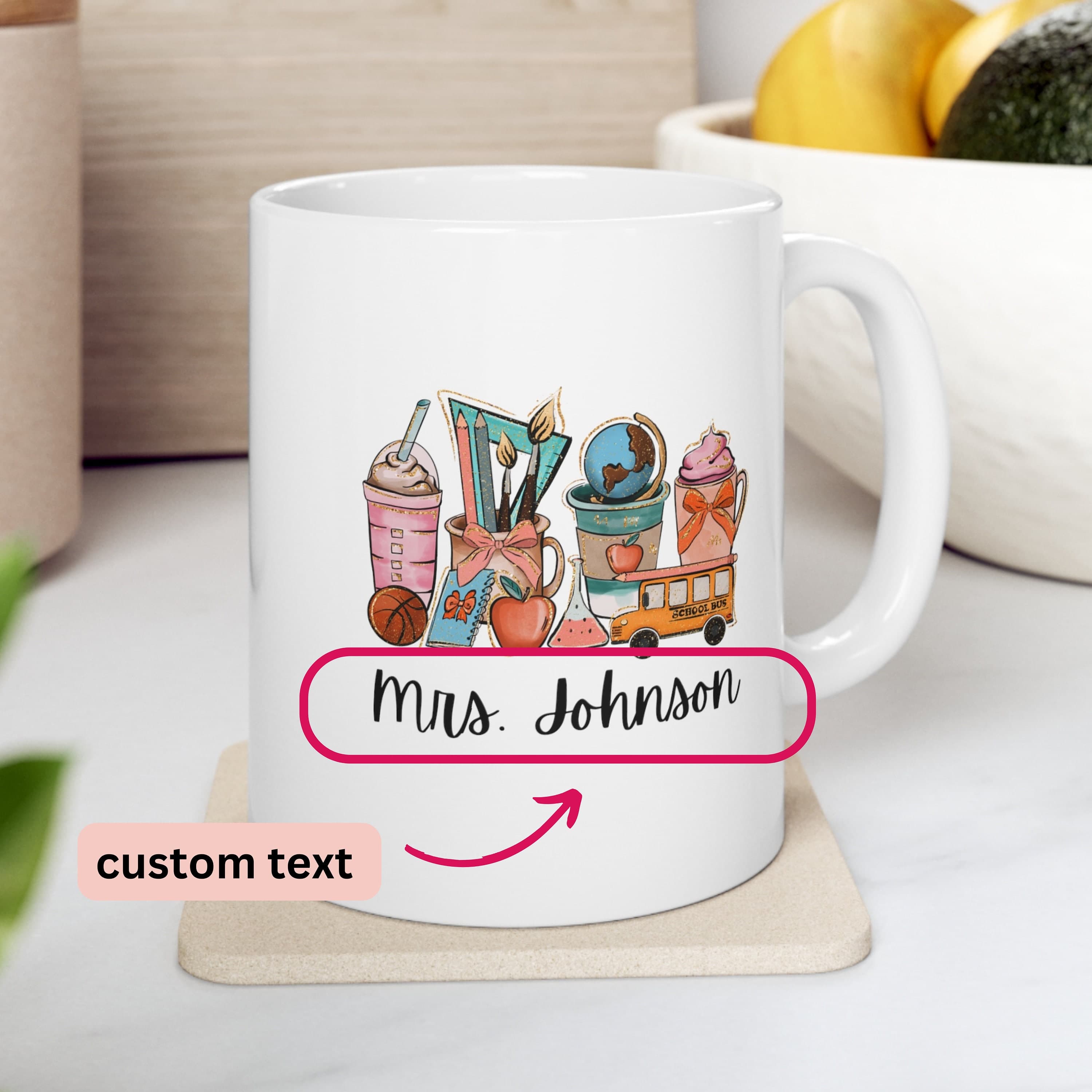 Personalized Teacher Coffee Mug, Custom Name Gift - image 3