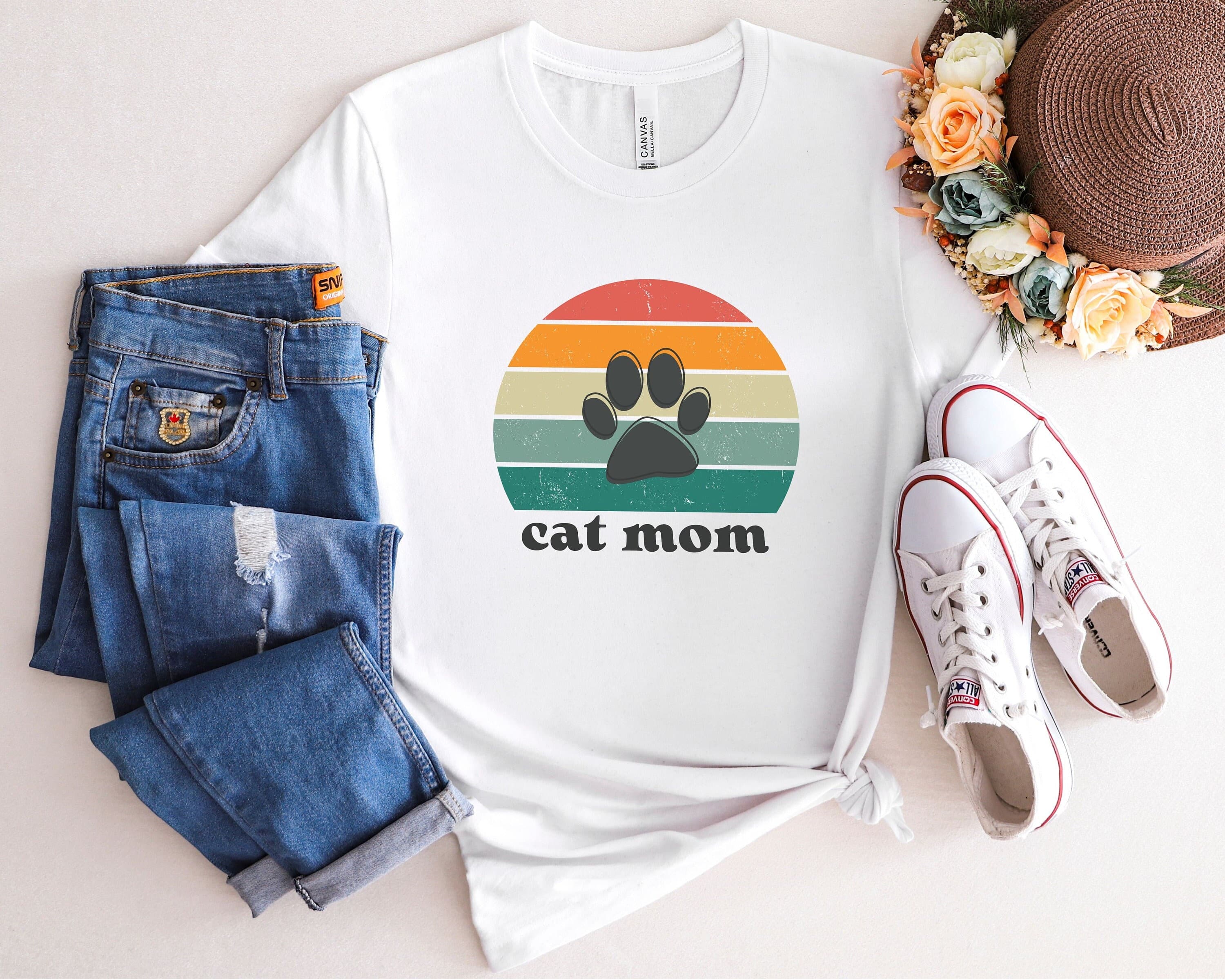 Retro Cat Mom Shirt - Vintage Style Tee for Pet Lovers - image 4