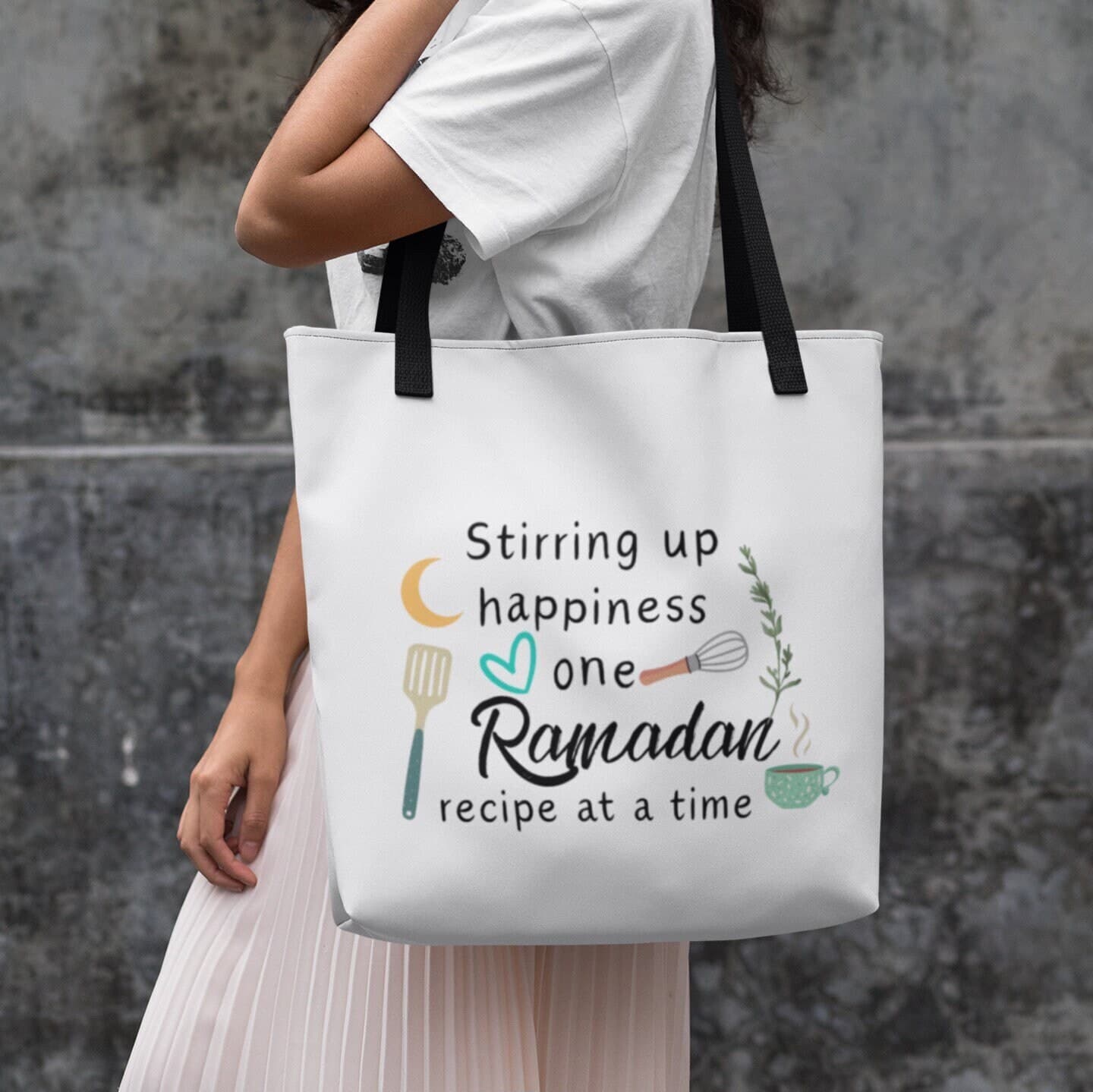 Ramadan tote bag shopping ramadan recipe cooking iftar grocery bag reusable fun cute