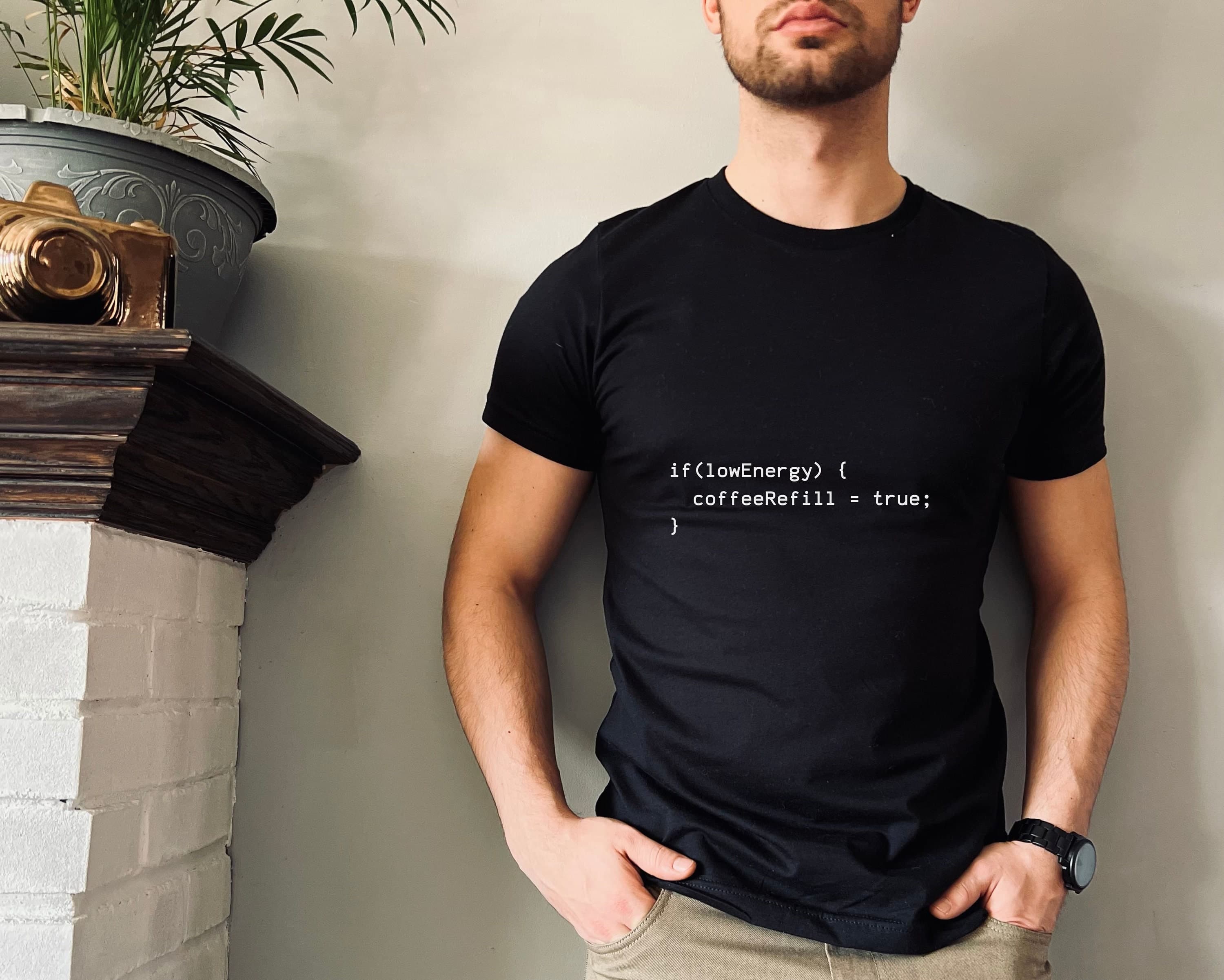 Funny Coffee Coding T-Shirt, Programmer Humor Tee