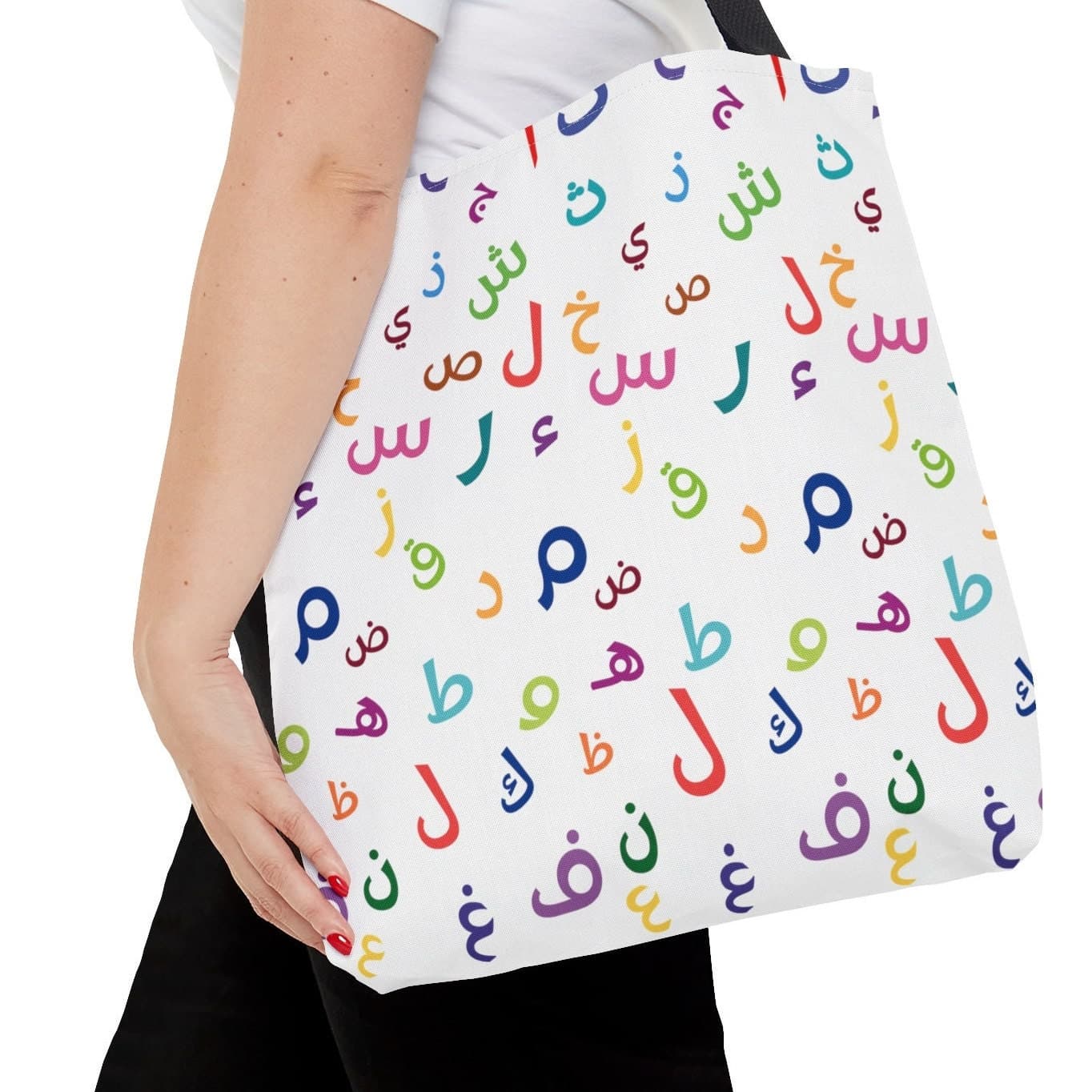 Arabic Alphabet Teacher Tote Bag: Colorful Calligraphy Gift - image 3