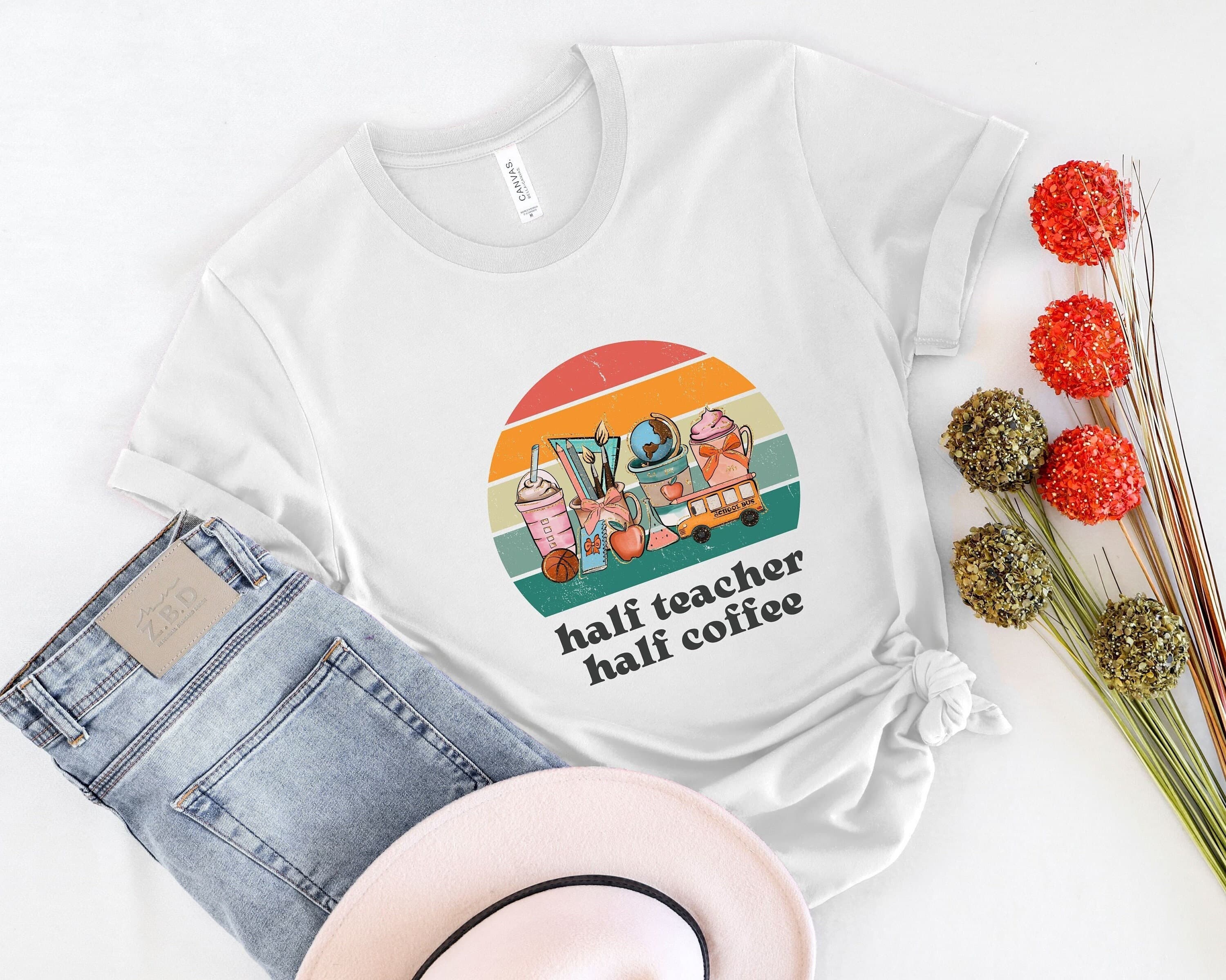 Retro Teacher Coffee T-Shirt: Funny Teacher Appreciation Gift