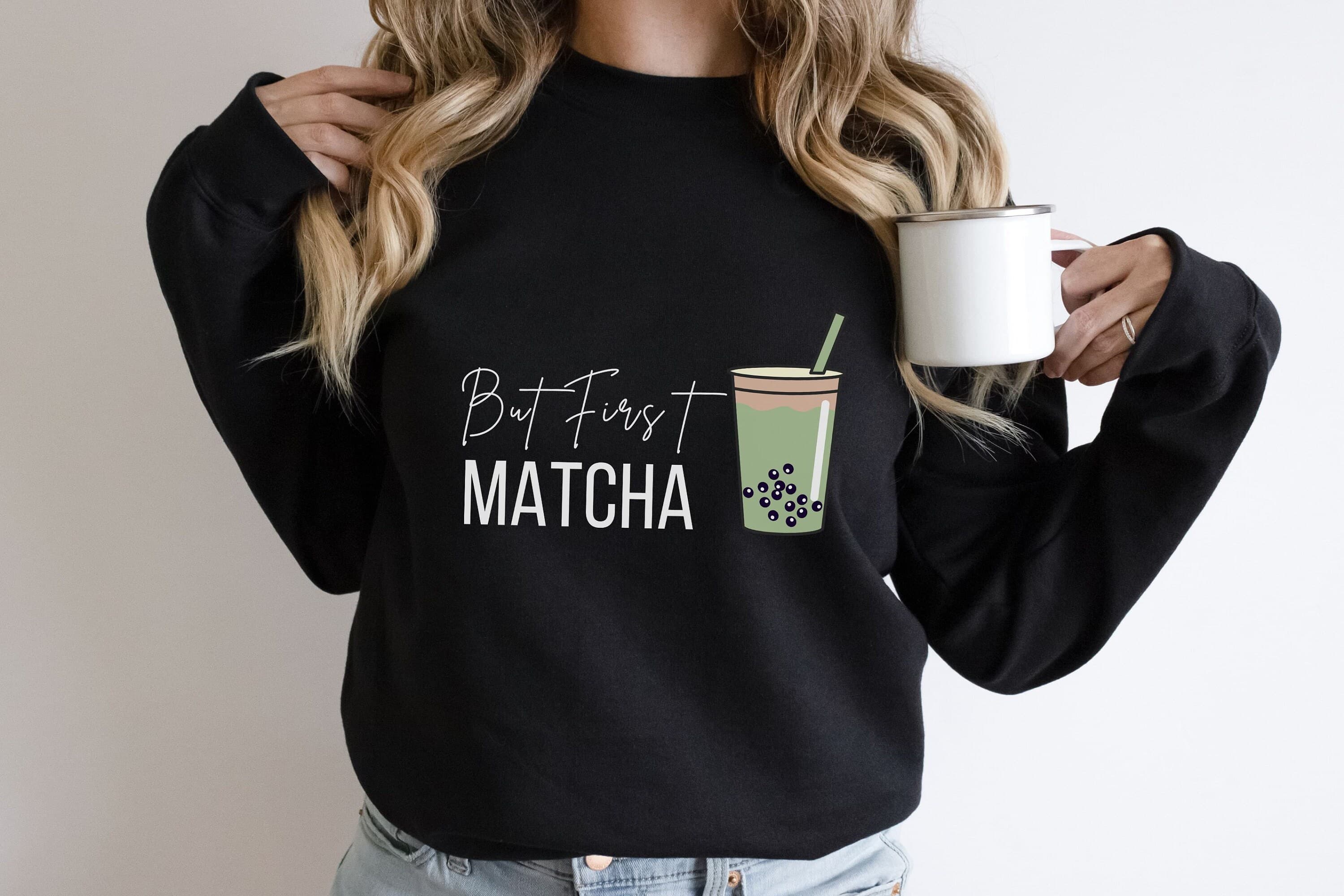 But First Matcha Boba Sweatshirt, Iced Drink Crewneck