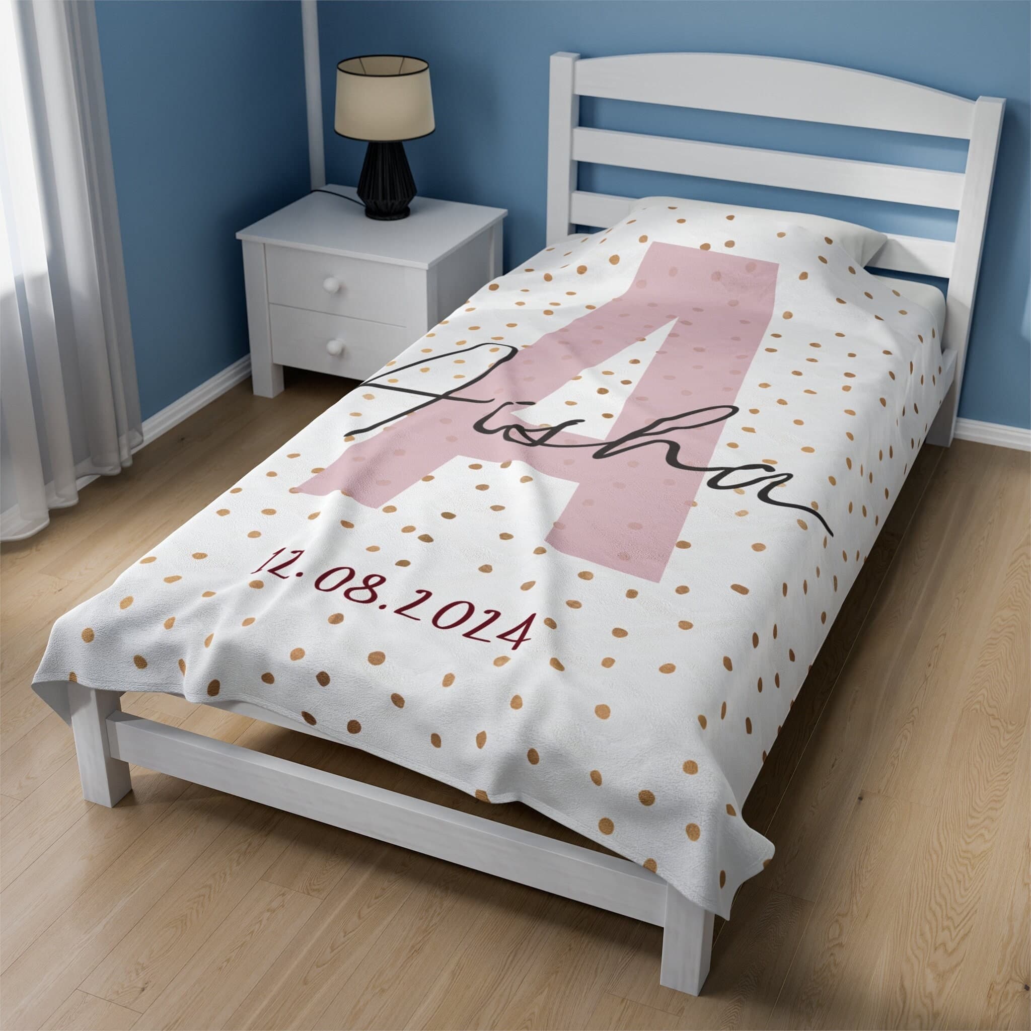 Personalized Baby Blanket, Custom Name, Soft Nursery Swaddle Blanket