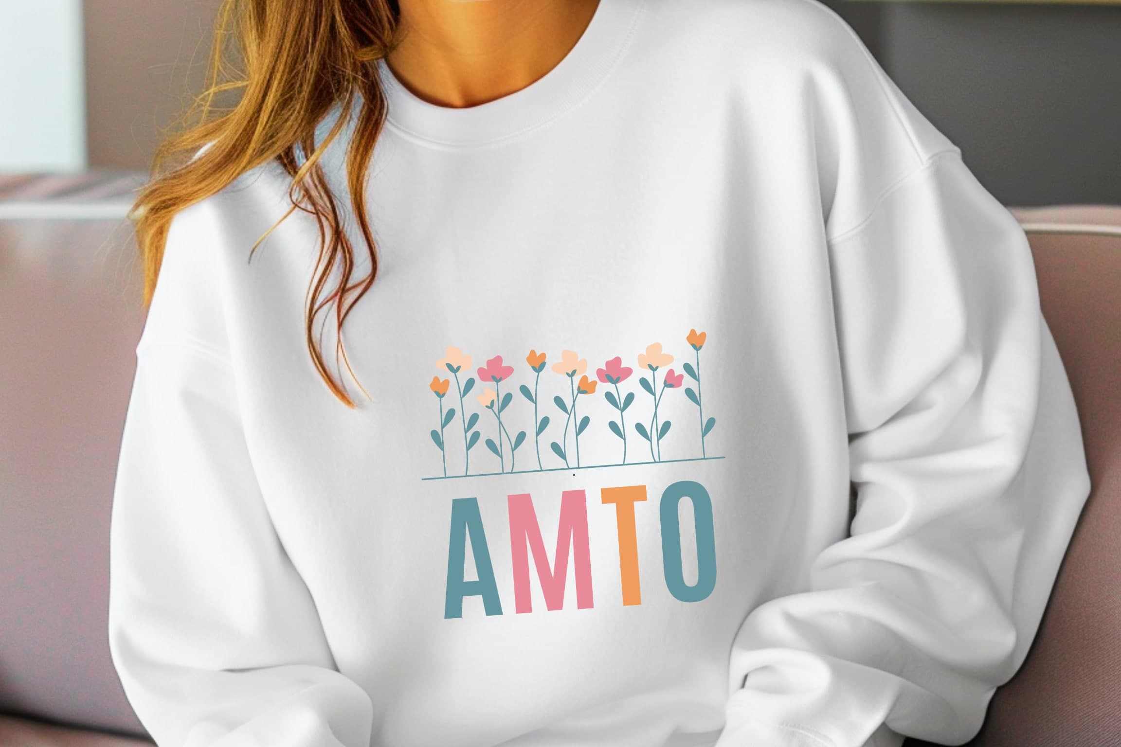 Floral Aunt Sweatshirt, Arabic Auntie Era Sweater - image 3