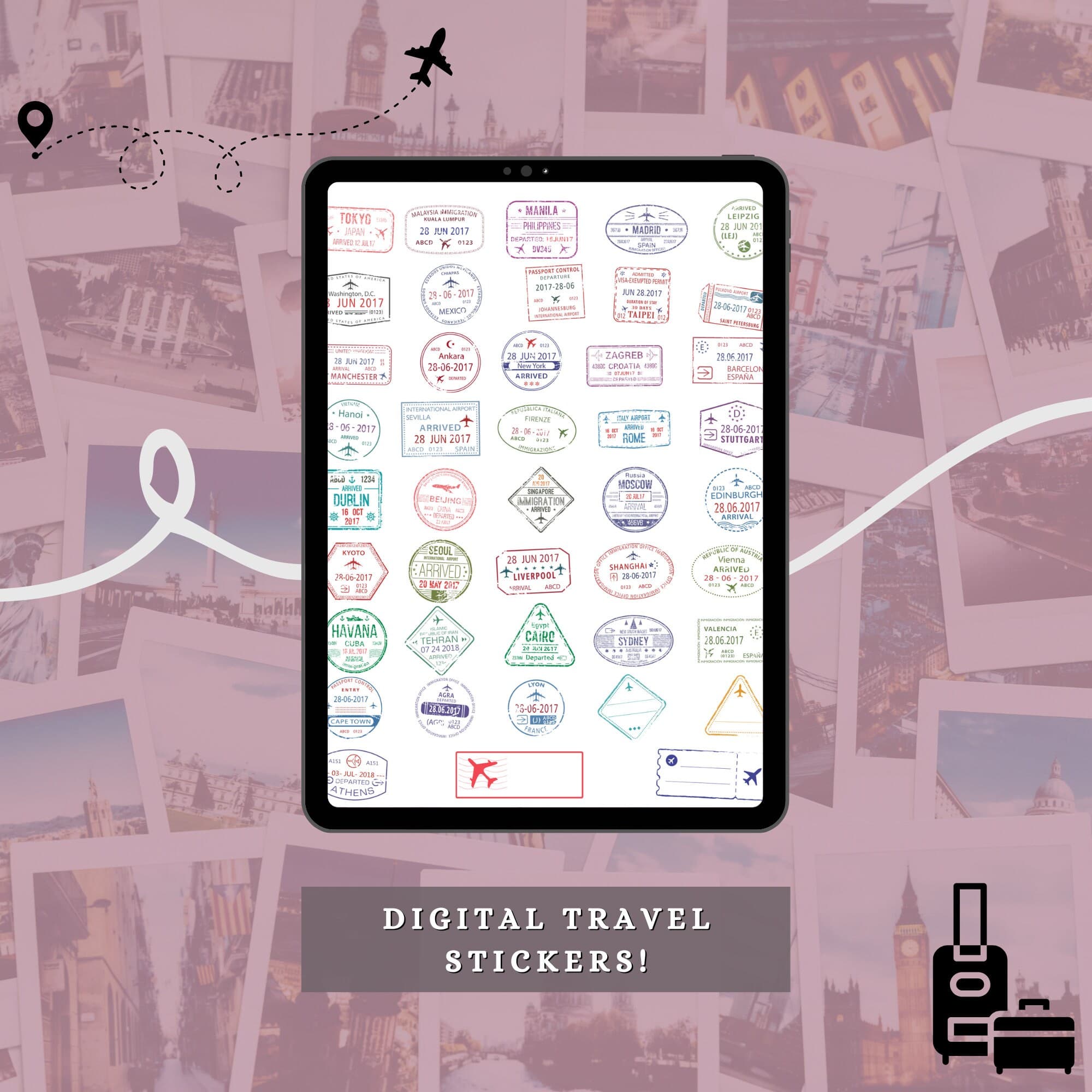 Travel Planner Digital Stickers Bundle for GoodNotes (275+) - image 5