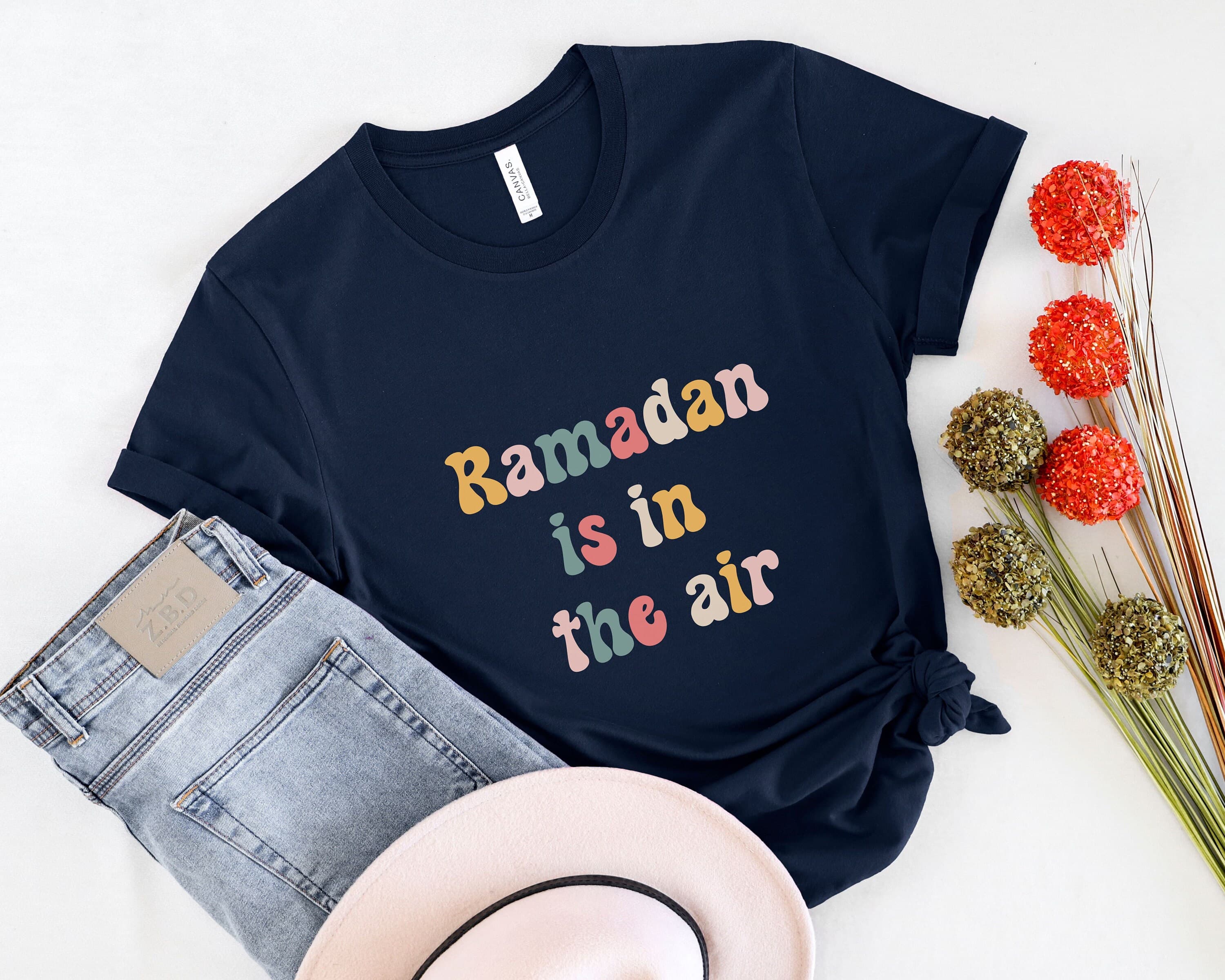 Ramadan is in the air shirt gift ramadan vibes gift eid vibes ramadan theme retro tee muslim holiday festive Eid al fitr eid al adha - image 4