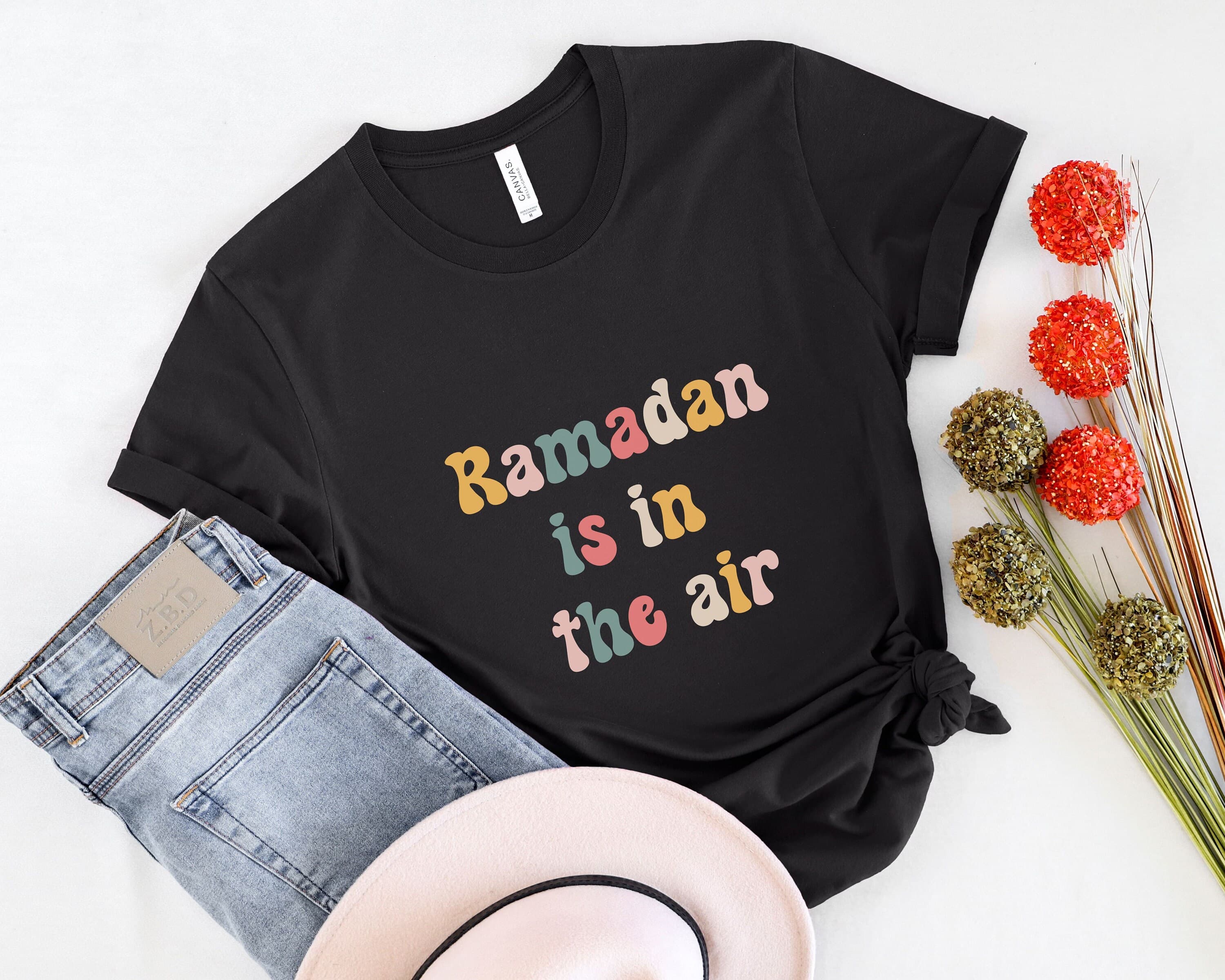 Ramadan is in the air shirt gift ramadan vibes gift eid vibes ramadan theme retro tee muslim holiday festive Eid al fitr eid al adha - image 3