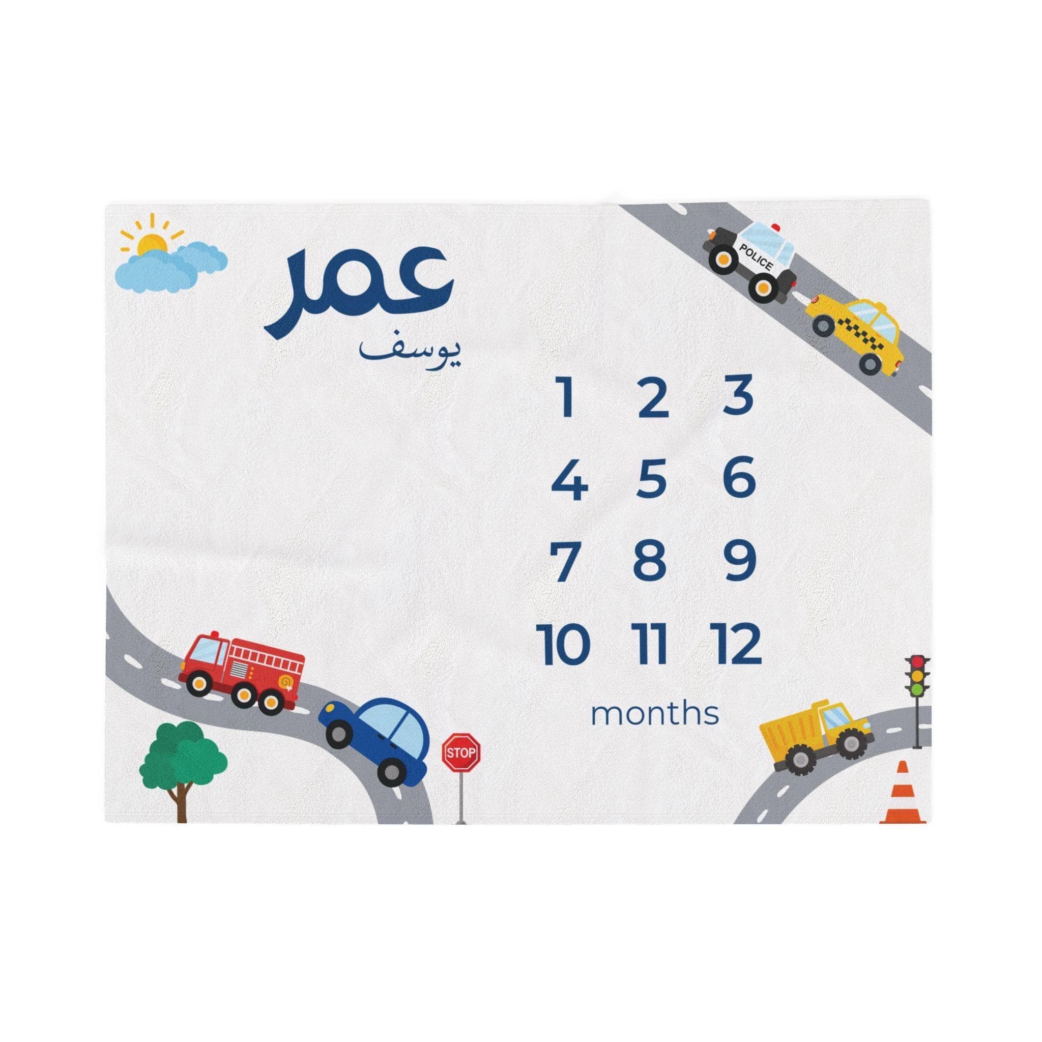 Personalized Baby Milestone Blanket – Choose Your Theme, Track First Year
