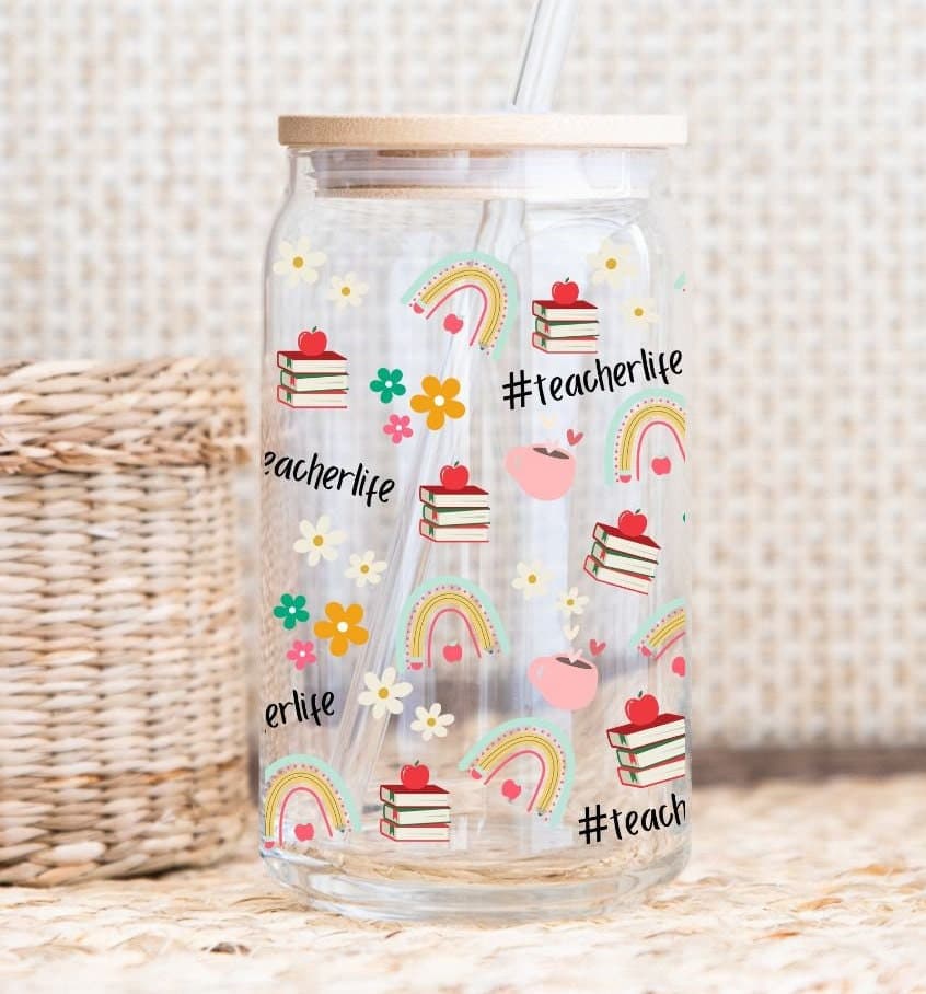 Personalized Teacher Coffee Glass, Chalkboard Design, Teacher Appreciation Gift - image 3
