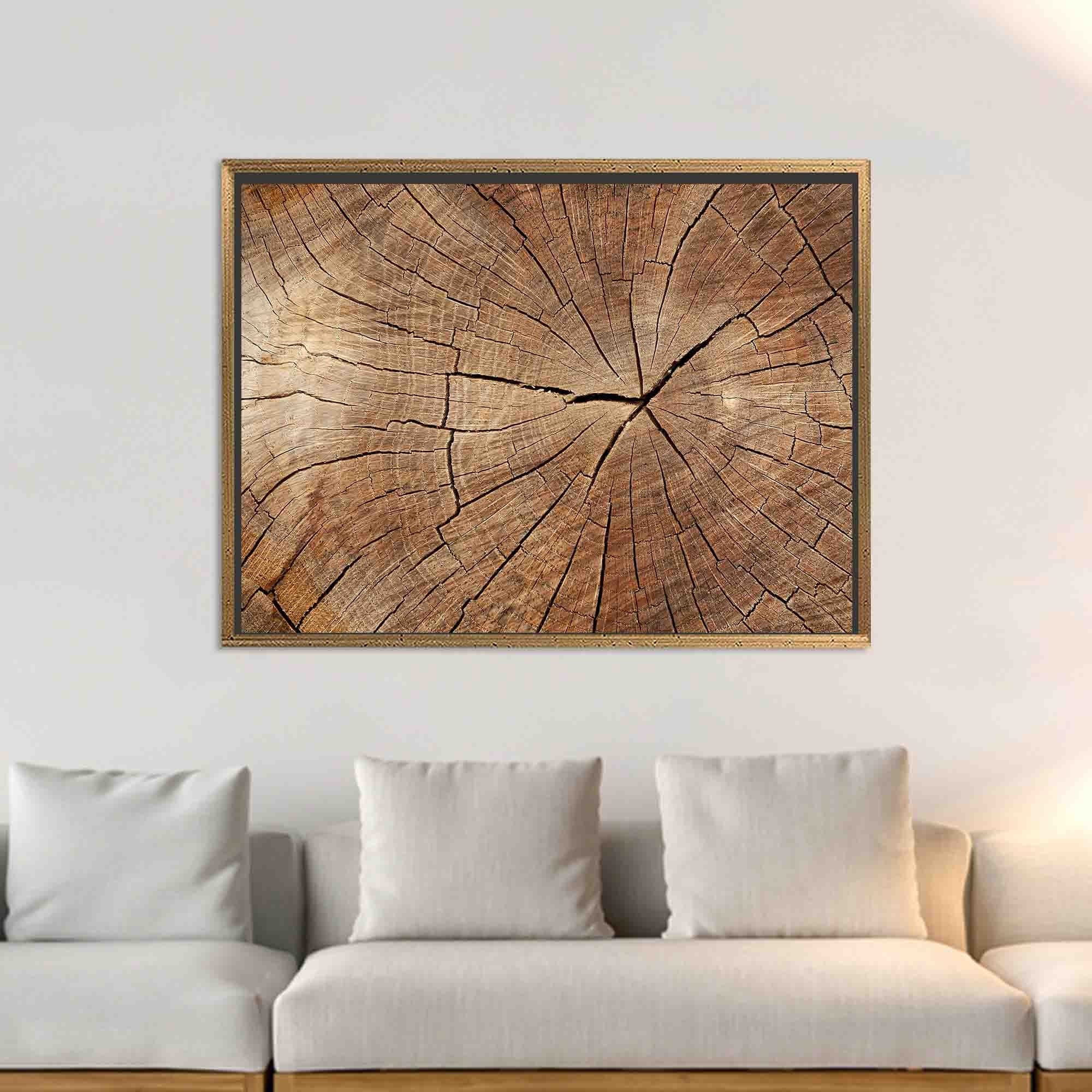 Wood Texture Canvas Wall Art: Tree Ring Print, Framed Decor - image 5