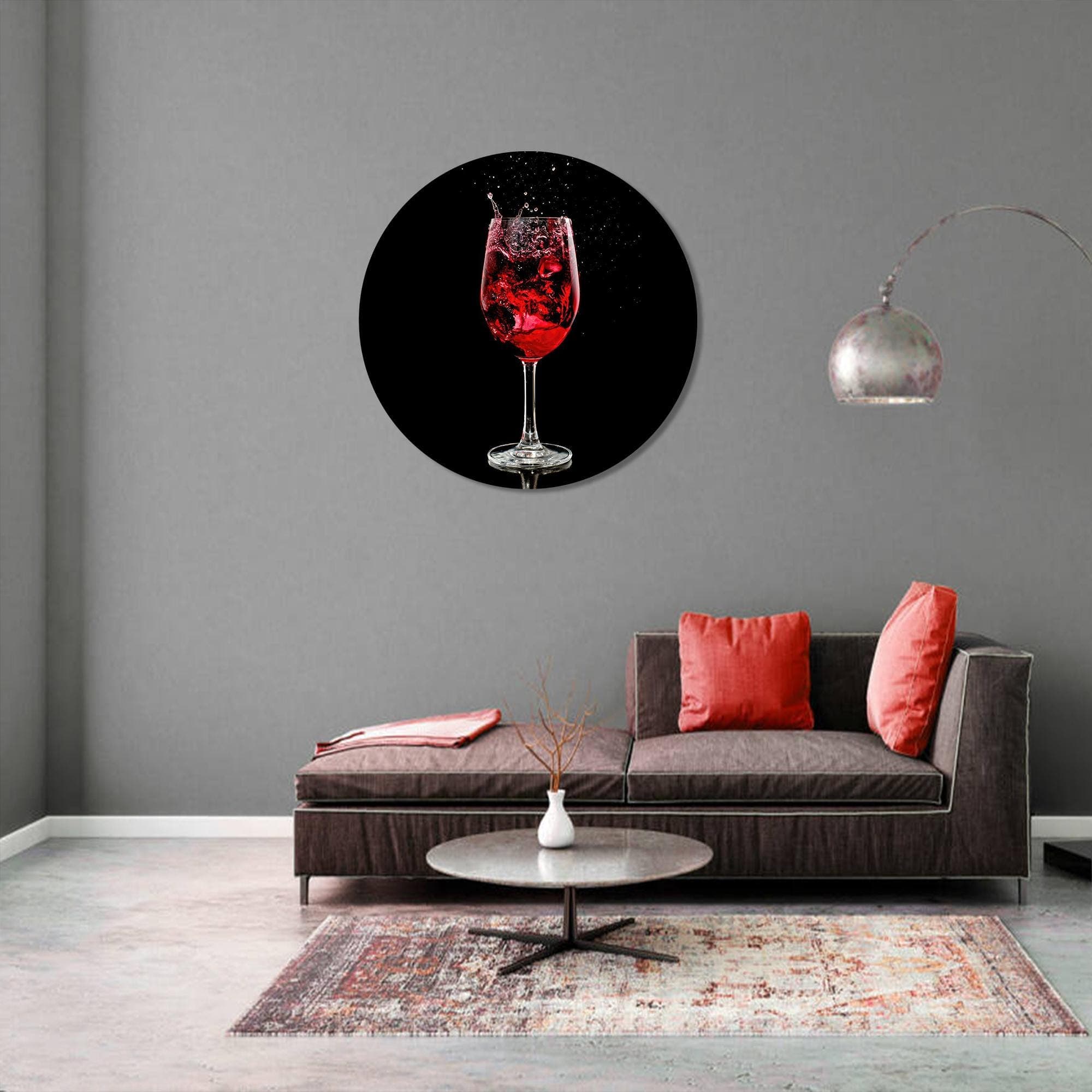 Red Wine Splash Tempered Glass Wall Art: Modern Bar Decor - image 4