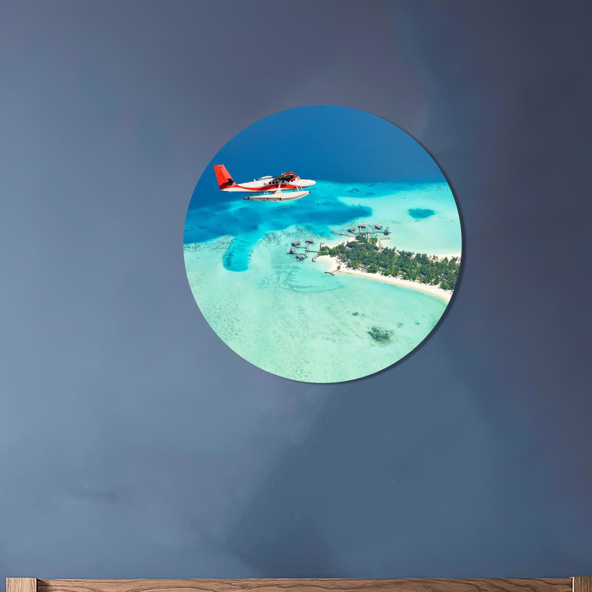 Seaplane Tropical Island Canvas Wall Art: Tempered Glass View - image 5