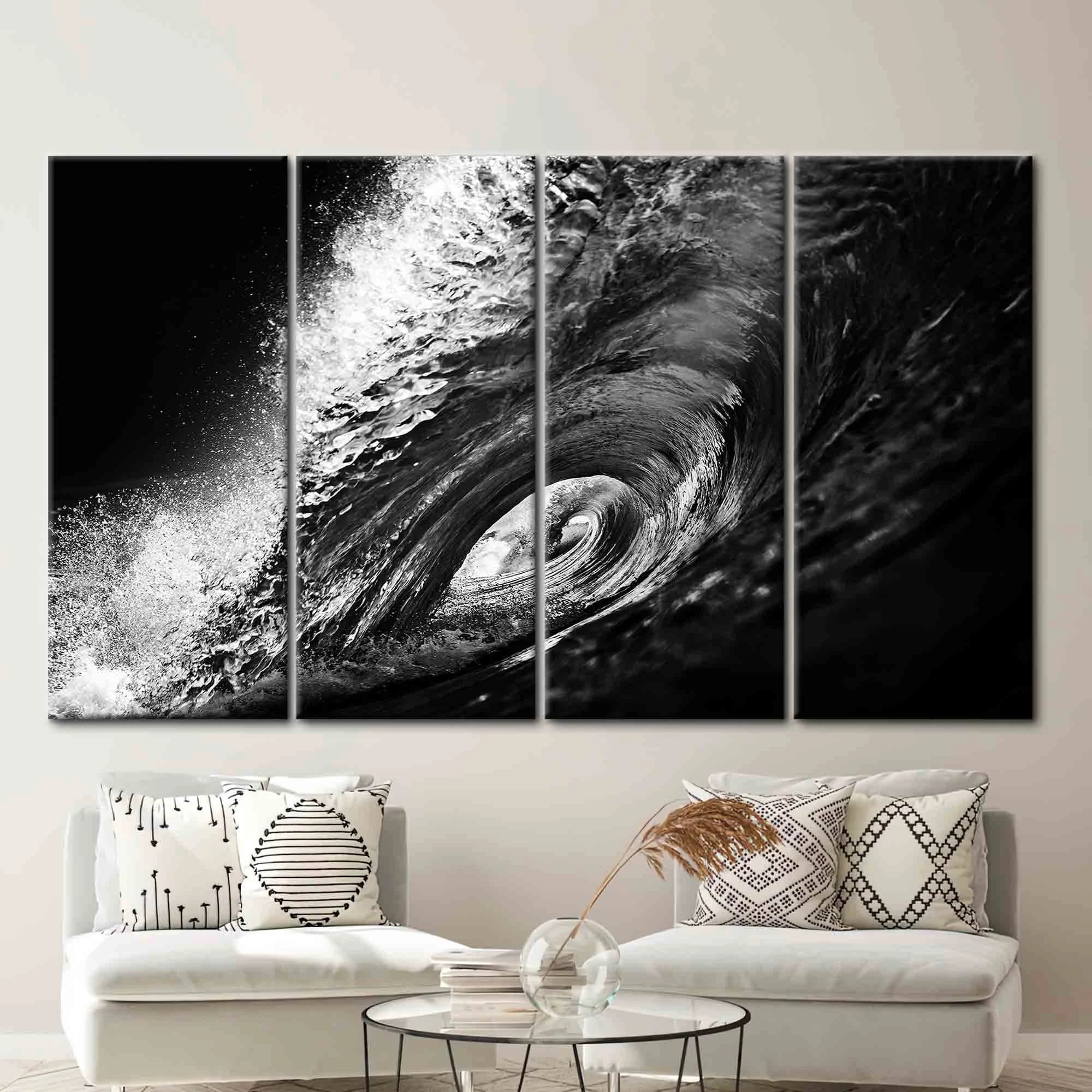 Black and White Wave Canvas Art: Surf Landscape Wall Decor - image 4
