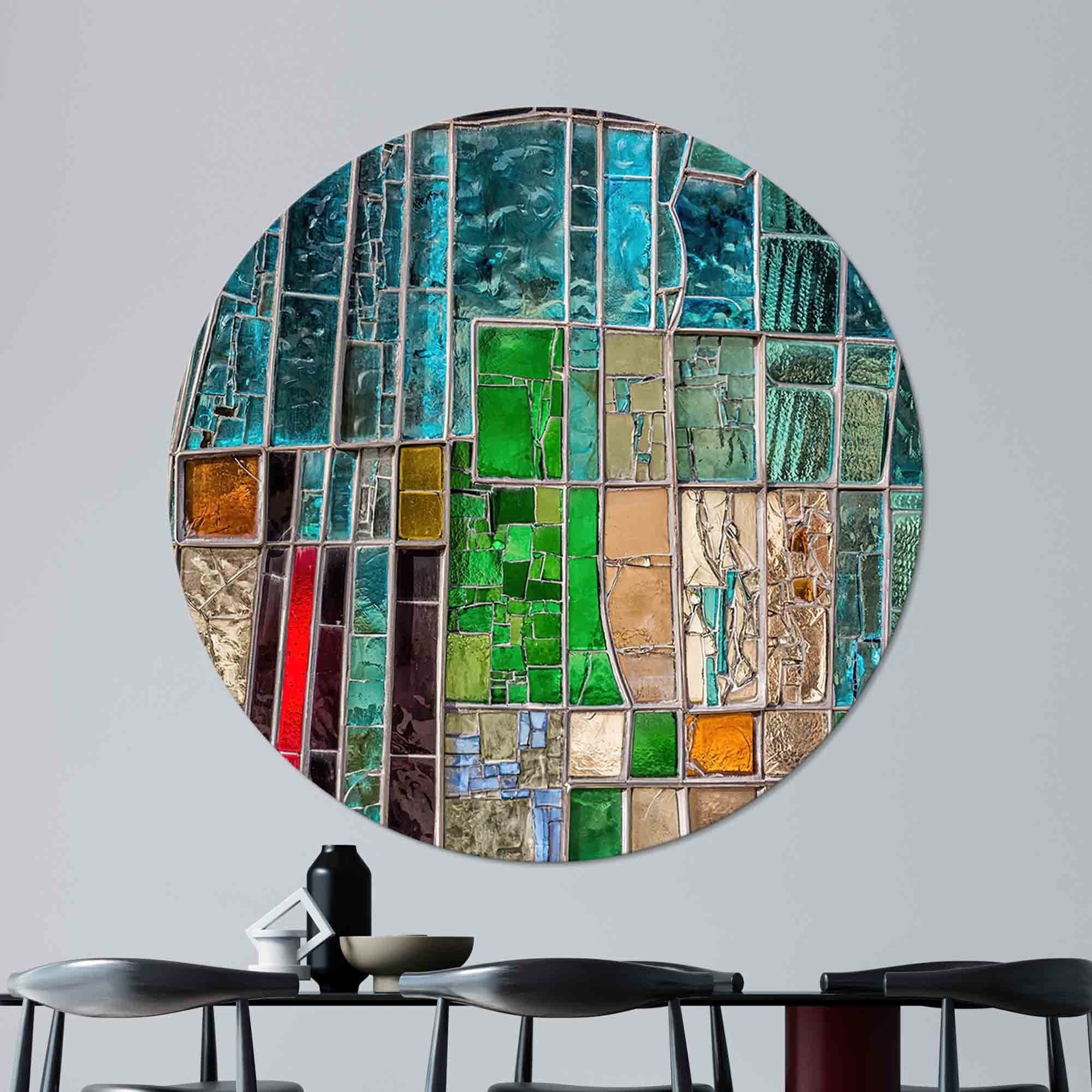Stained Glass Print: Colorful Tempered Glass Wall Art