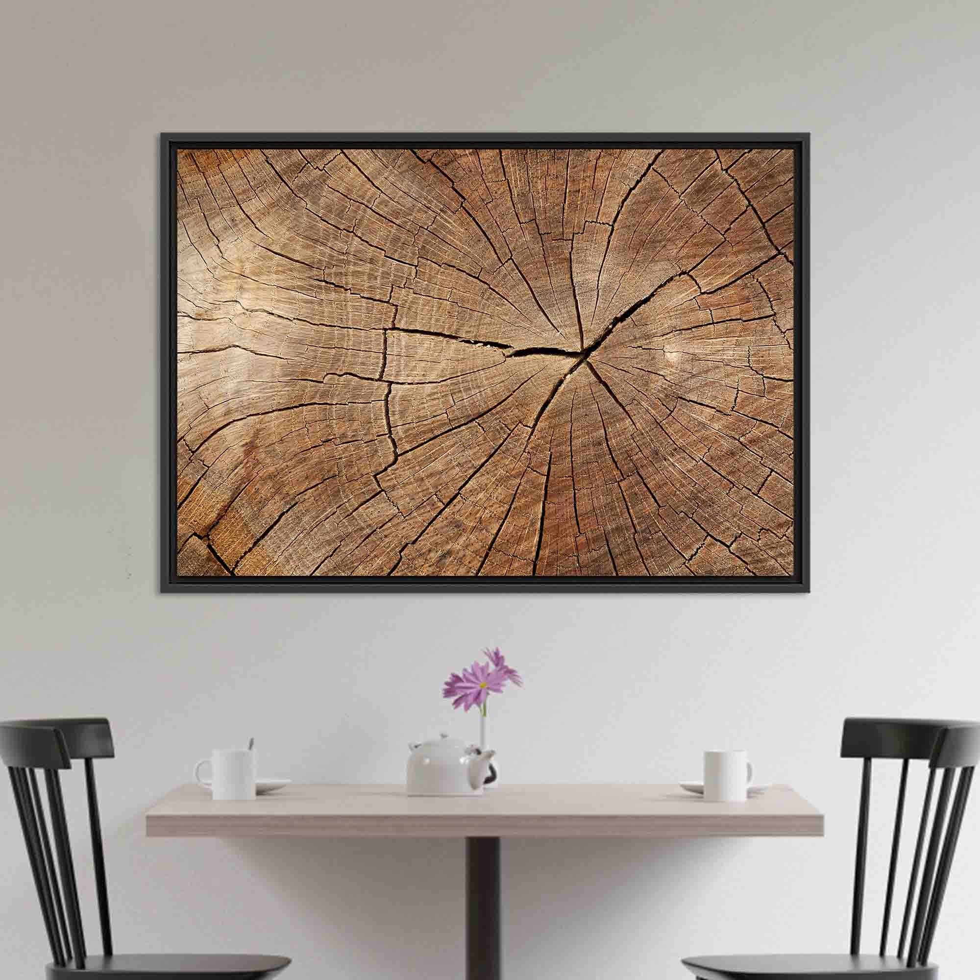 Wood Texture Canvas Wall Art: Tree Ring Print, Framed Decor - image 4