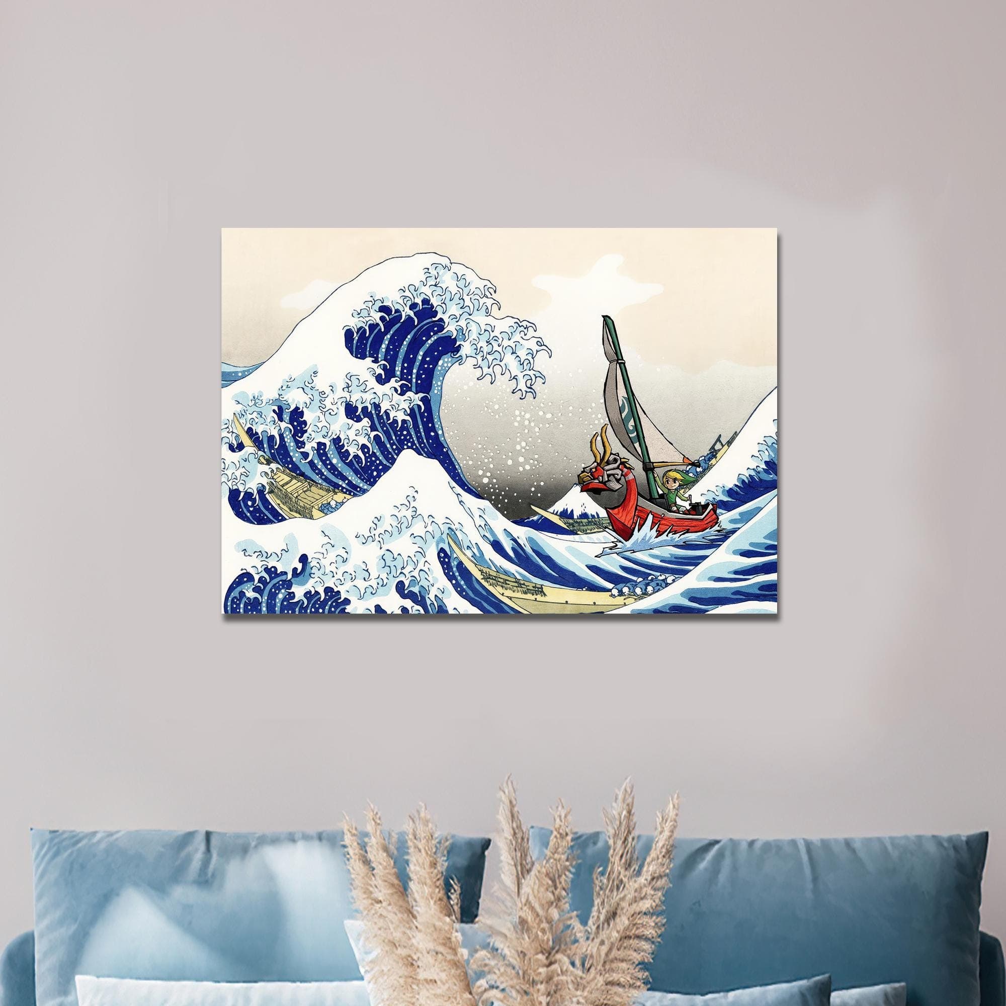 Windwaker Wall Art, The Legend of Zelda Windwaker The Great Wave off Kanagawa Art Decor, The Great Wave Glass Decor, Modern Glass Art, - image 3