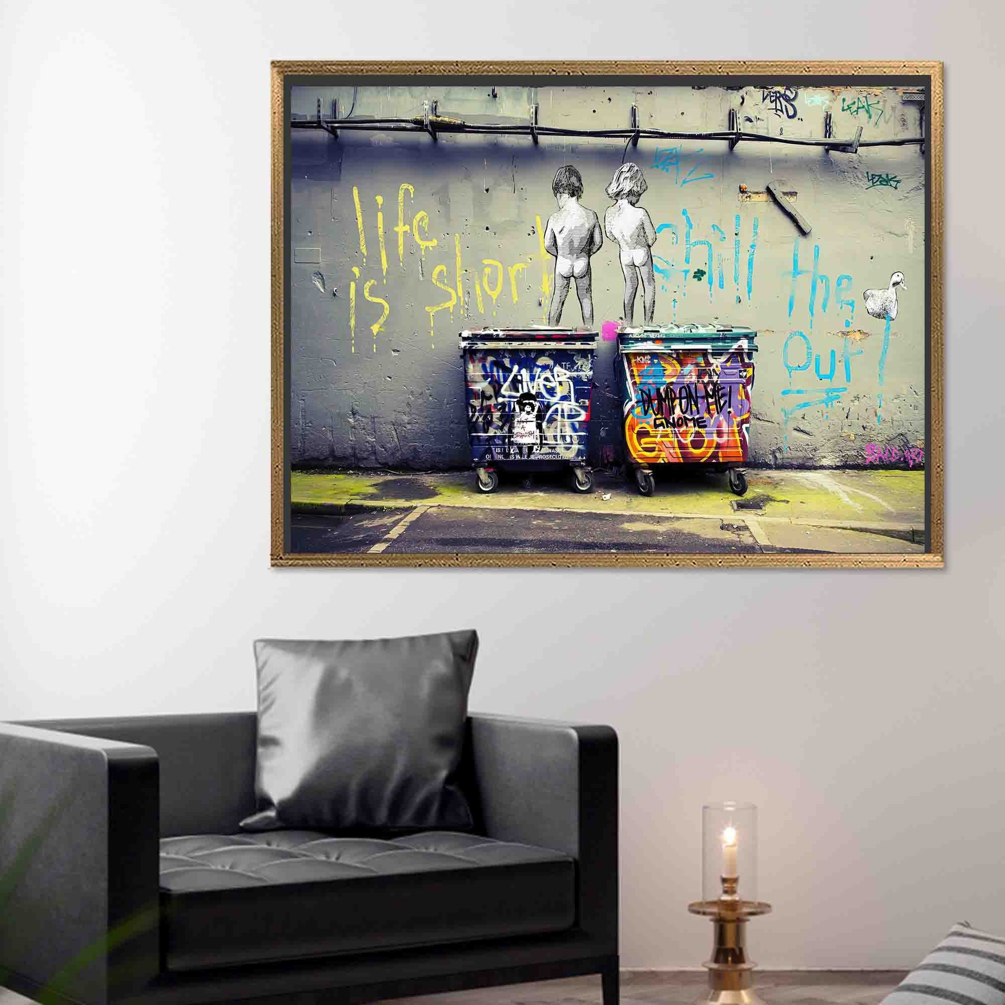 Banksy Graffiti Canvas Art: Framed Trendy Wall Decor - image 5