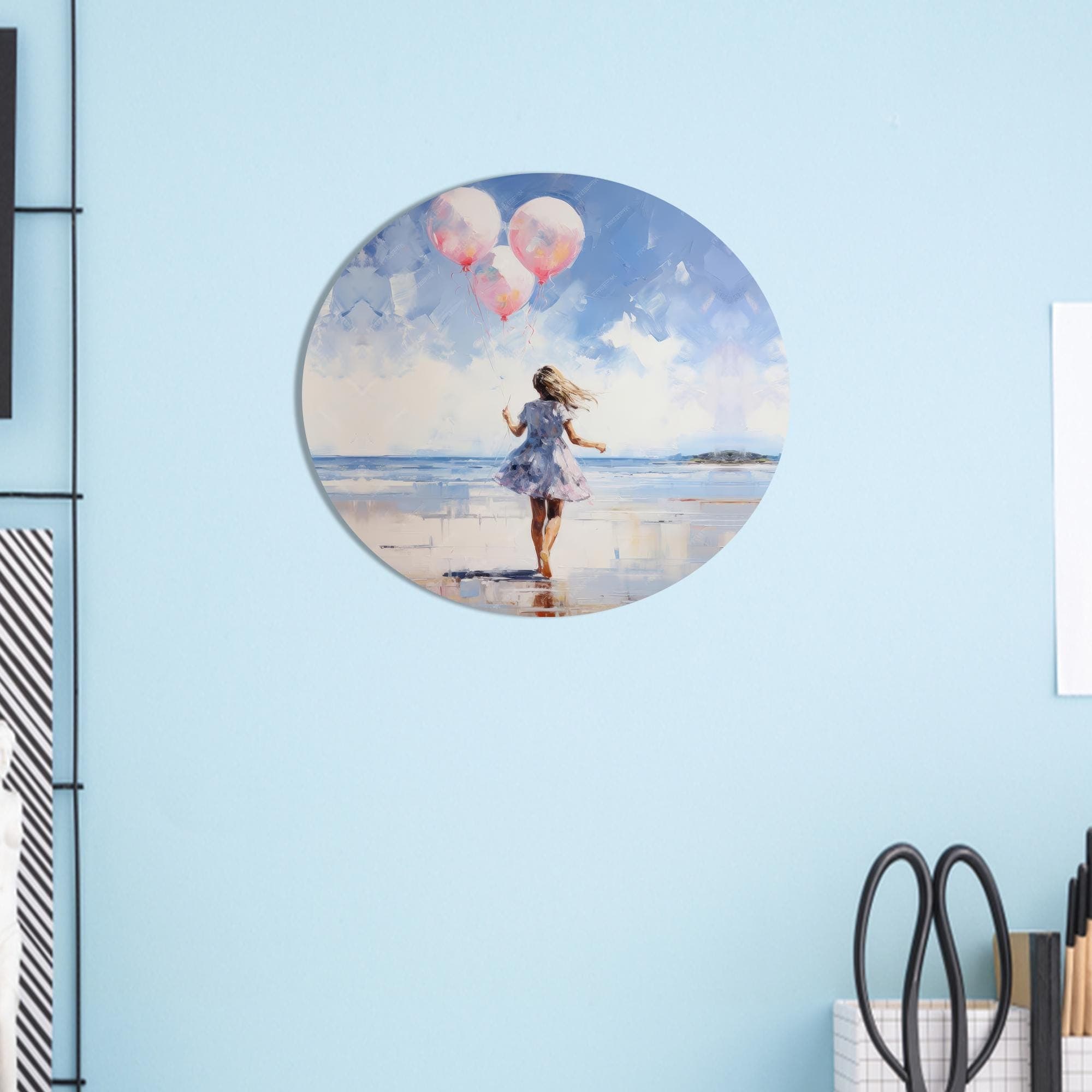 Girl with Balloons Canvas Print: Abstract Beach Wall Art - image 5