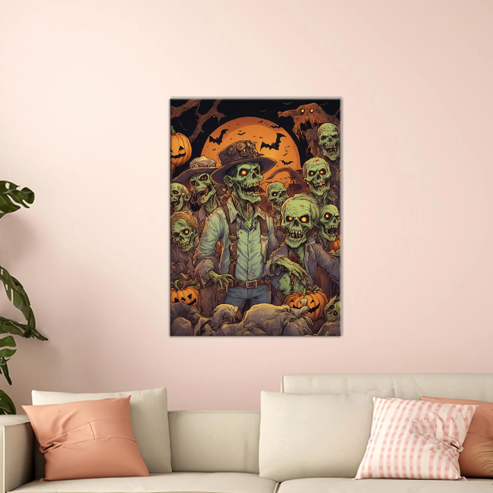 Halloween, Zombie, Skull, Halloween Art, Pumpkins, Horror, Canvas Picture, Canvas Wall, Canvas Decor, Wall Canvas, Gift Canvas, Canvas Art - image 4