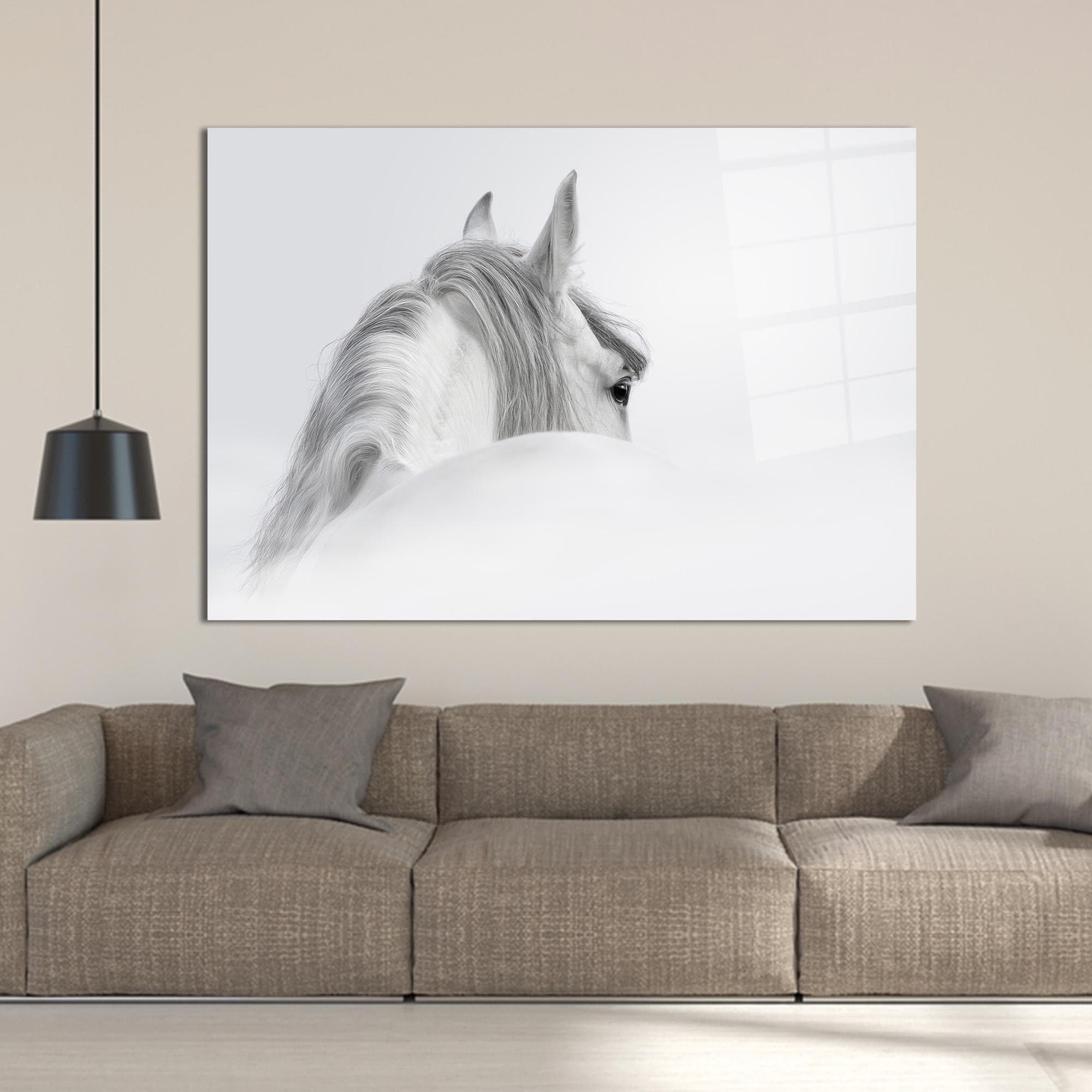 White Horse Canvas Print: Animal Wall Art, Horse Lover Gift