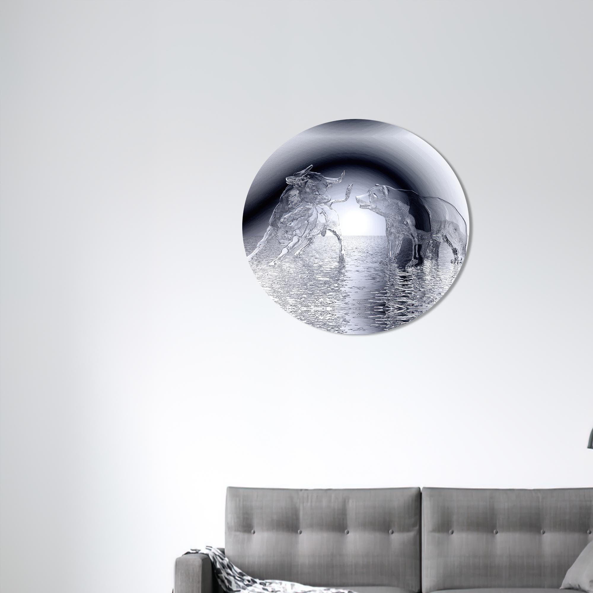 Bull and Bear Glass Wall Art: Modern Abstract Decor - image 5