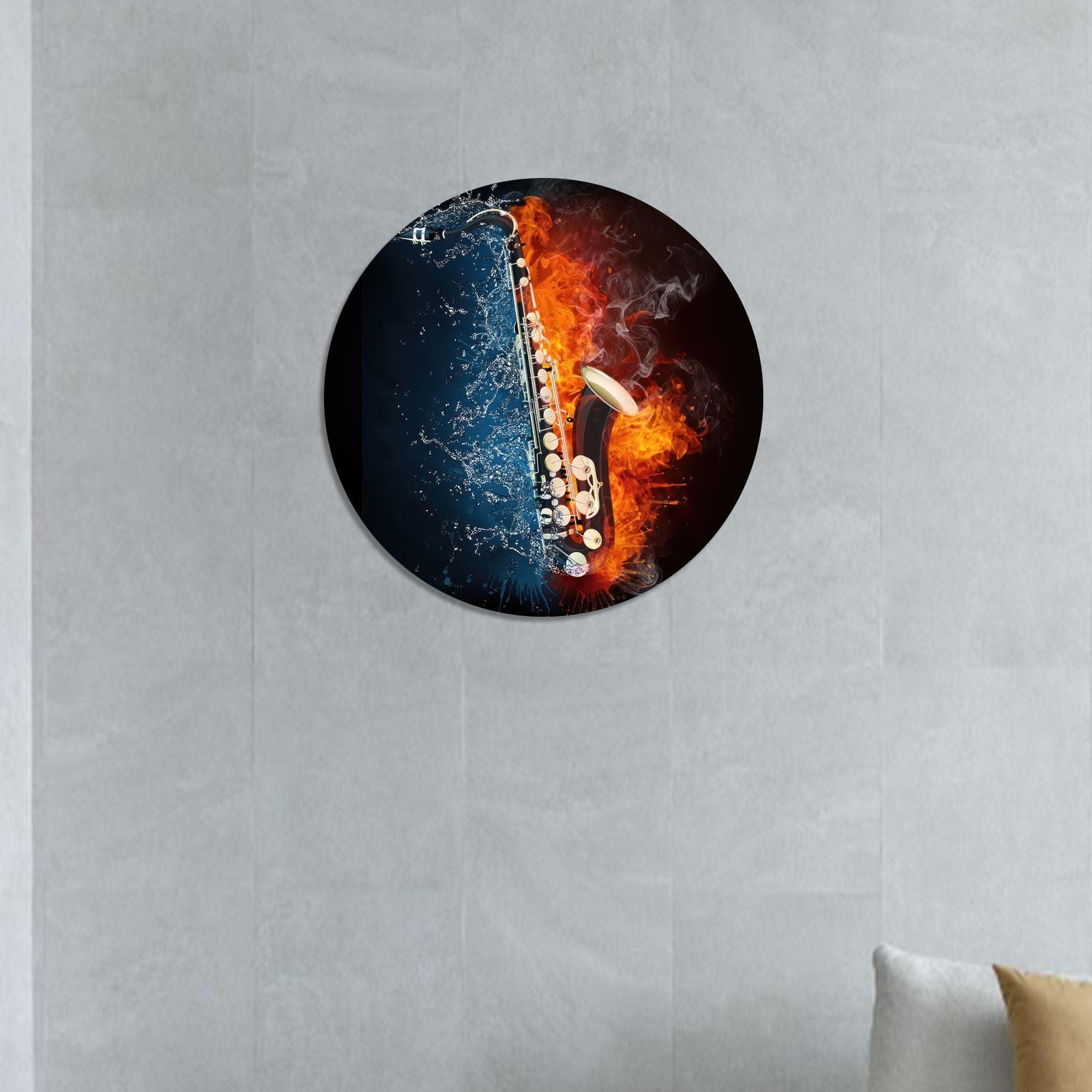 Saxophone Canvas Art: Fire and Water Jazz Decor - image 5